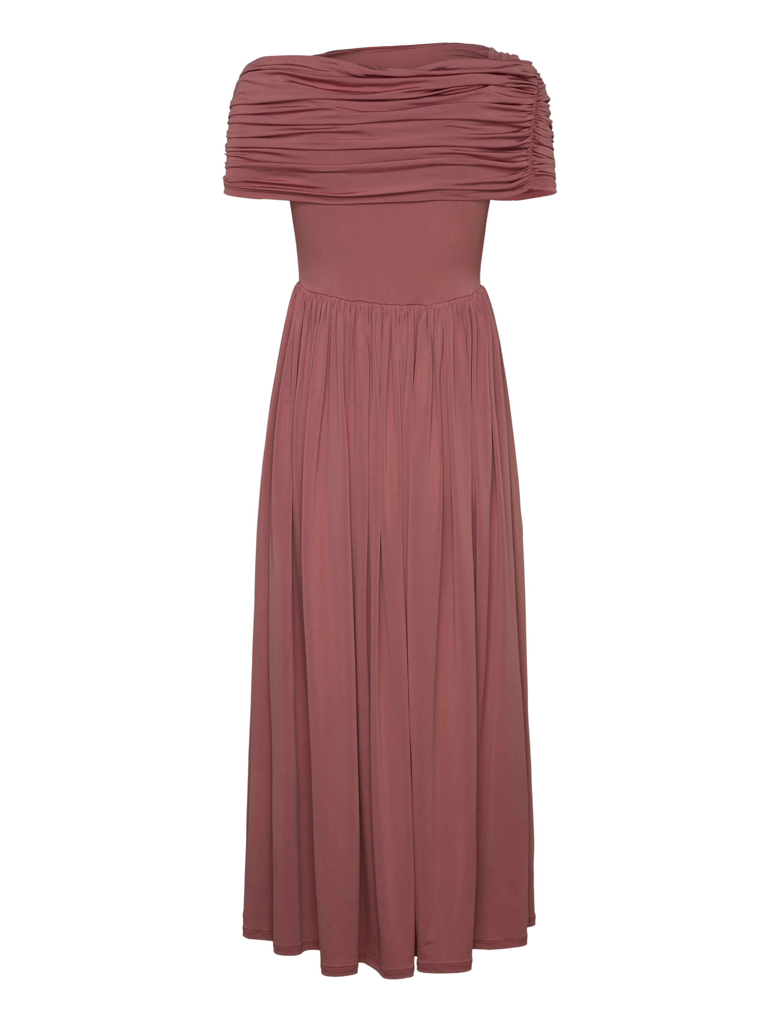 Malina - Ariel off shoulder jersey midi dress - partíkjólar - terracotta - 1