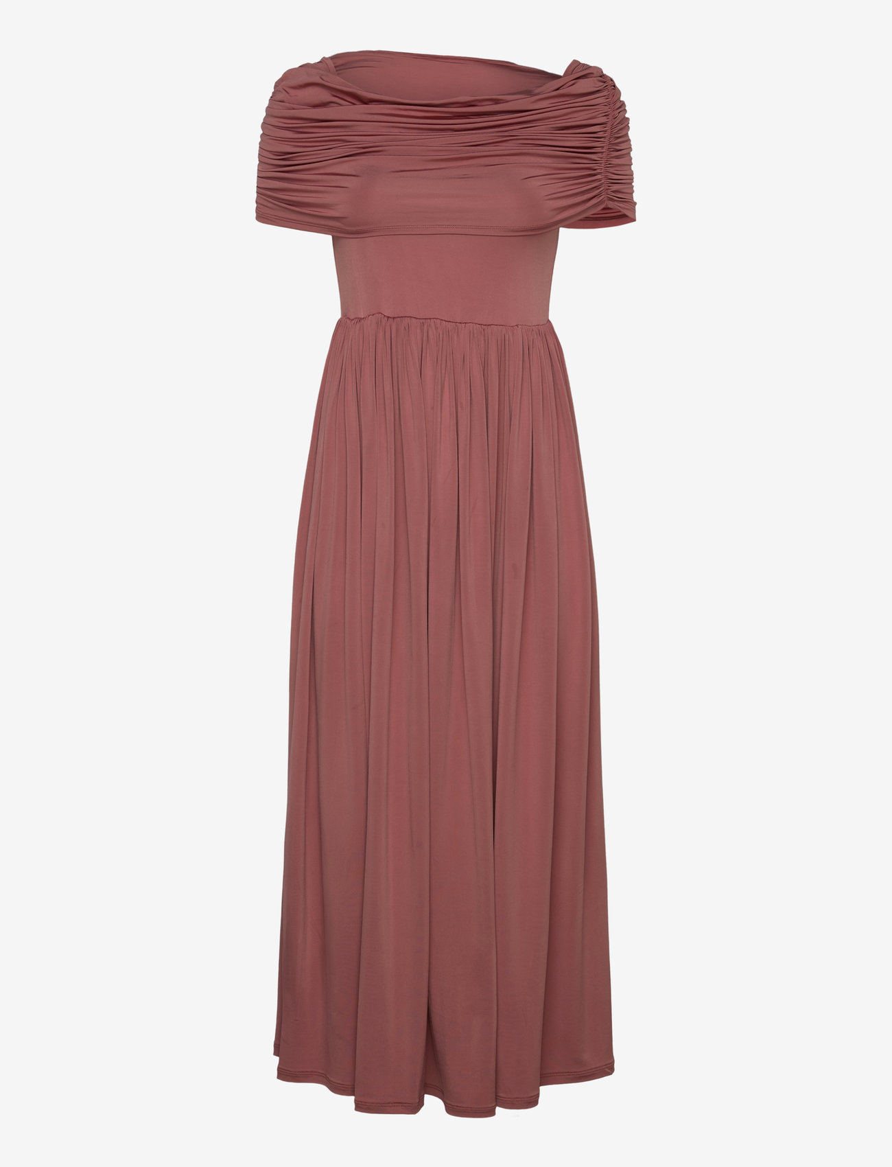 Malina - Ariel off shoulder jersey midi dress - terracotta - 2