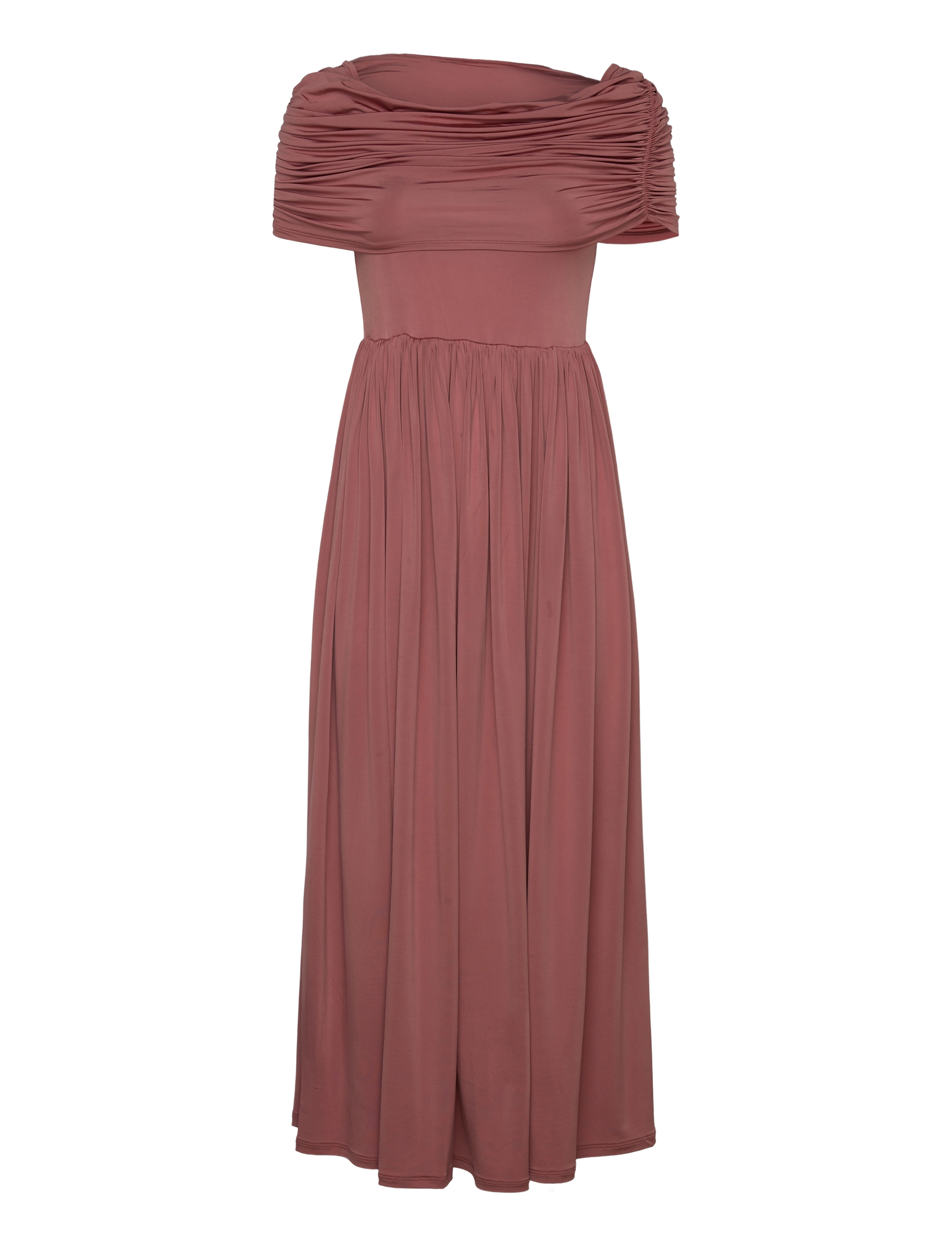 Malina - Ariel off shoulder jersey midi dress - partíkjólar - terracotta - 2