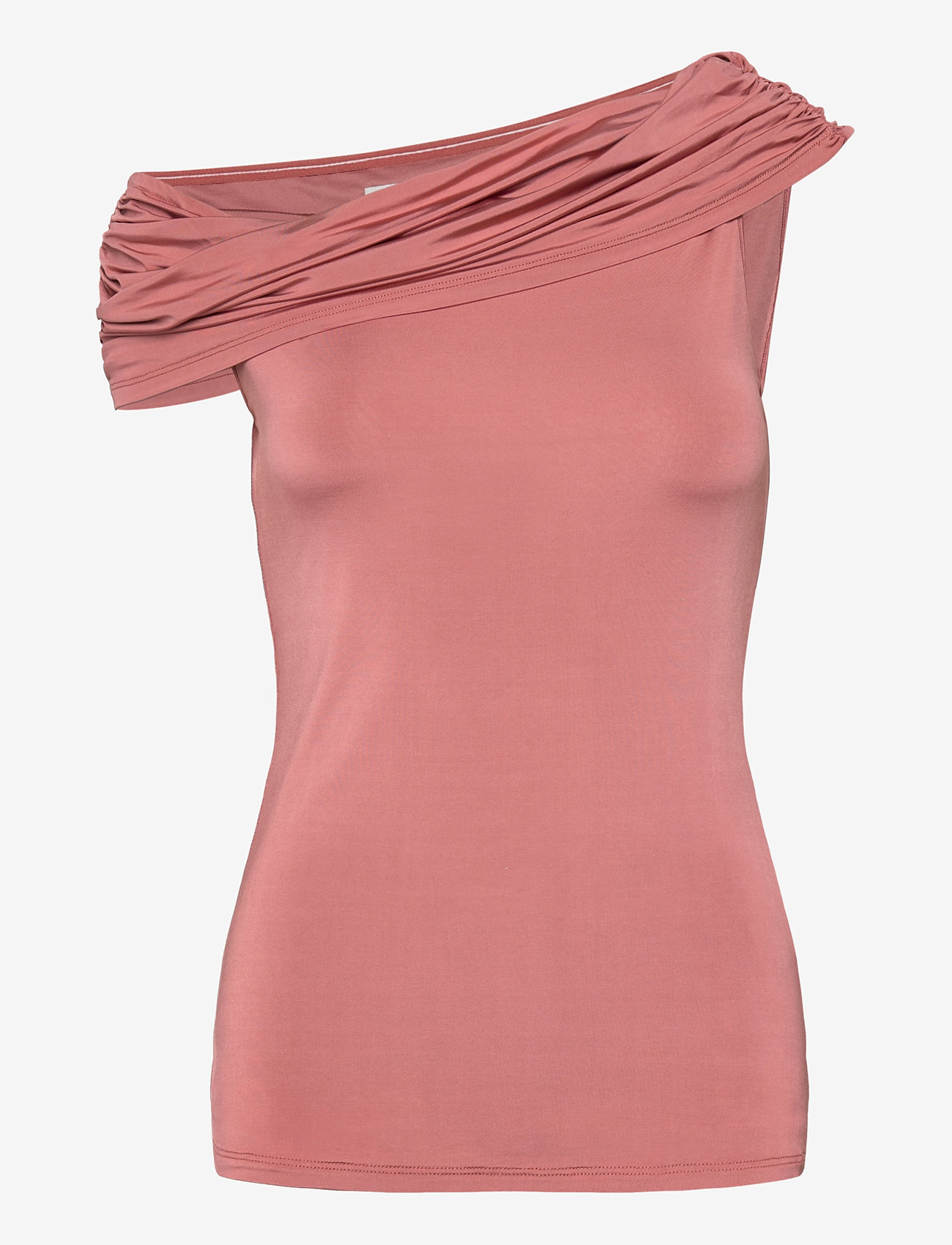 Malina - Ariel jersey off shoulder top - linnen - terracotta - 1