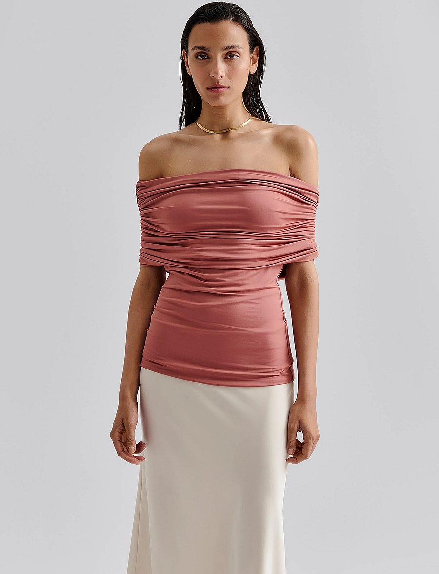 Malina - Ariel jersey off shoulder top - Ärmellose tops - terracotta - 3