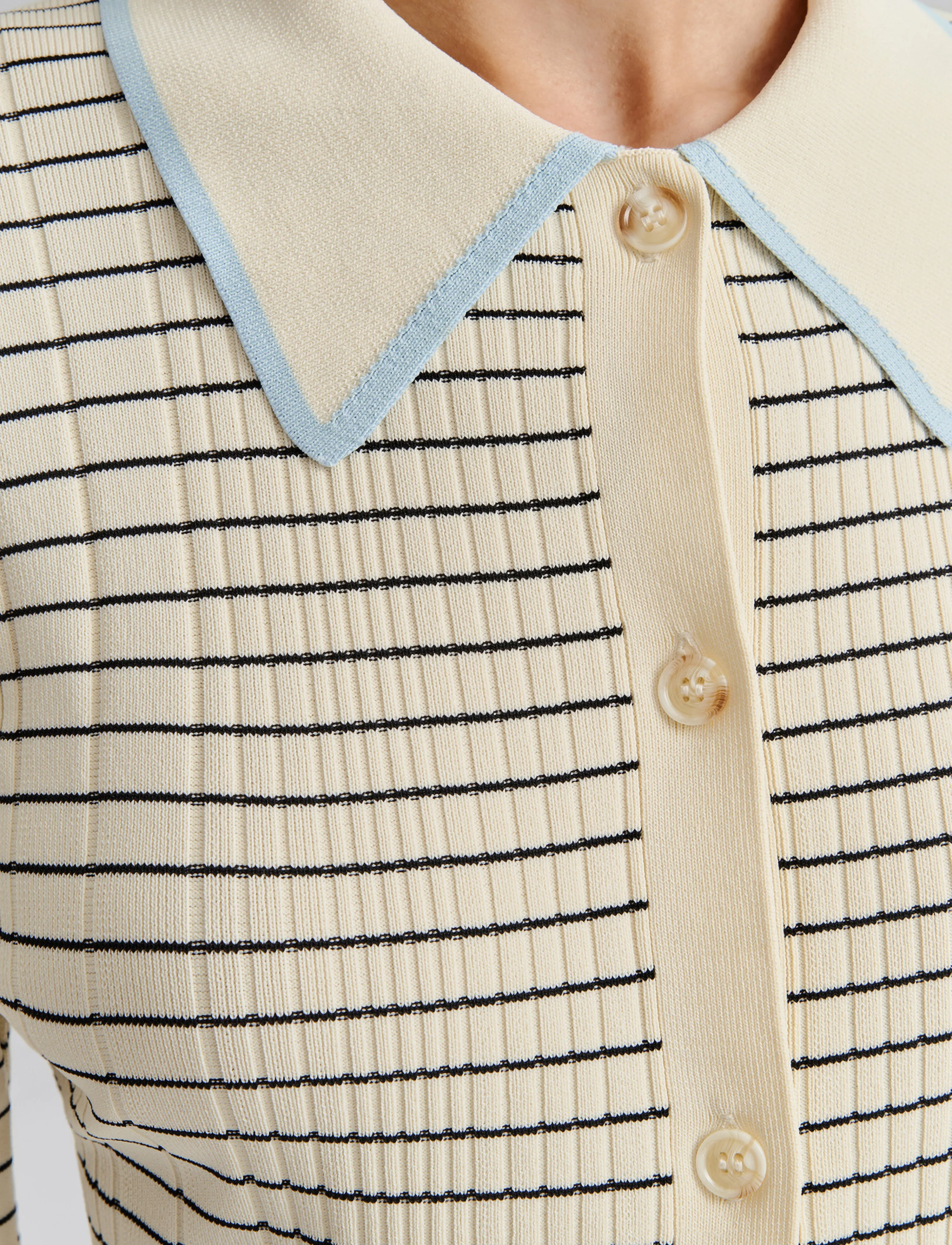 Malina - Frida striped knitted cardigan - black stripe - 5
