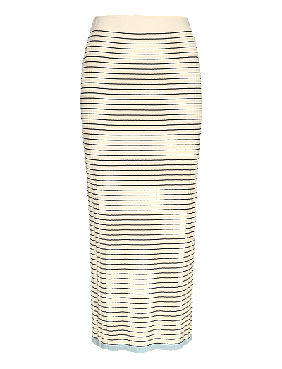 Malina Katya knitted maxi skirt - Stickade kjolar - BLACK STRIPE / cream