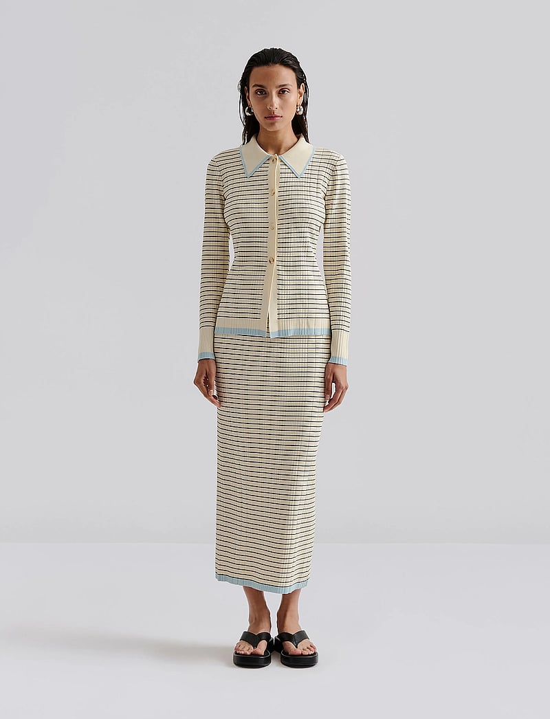 Malina - Katya knitted maxi skirt - kootud seelikud - black stripe - 0