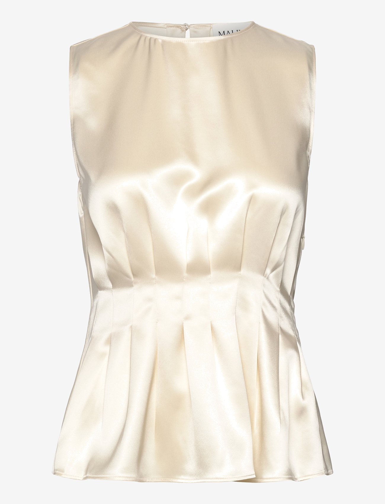 Malina - Lova high neck pleated top - vanilla - 1
