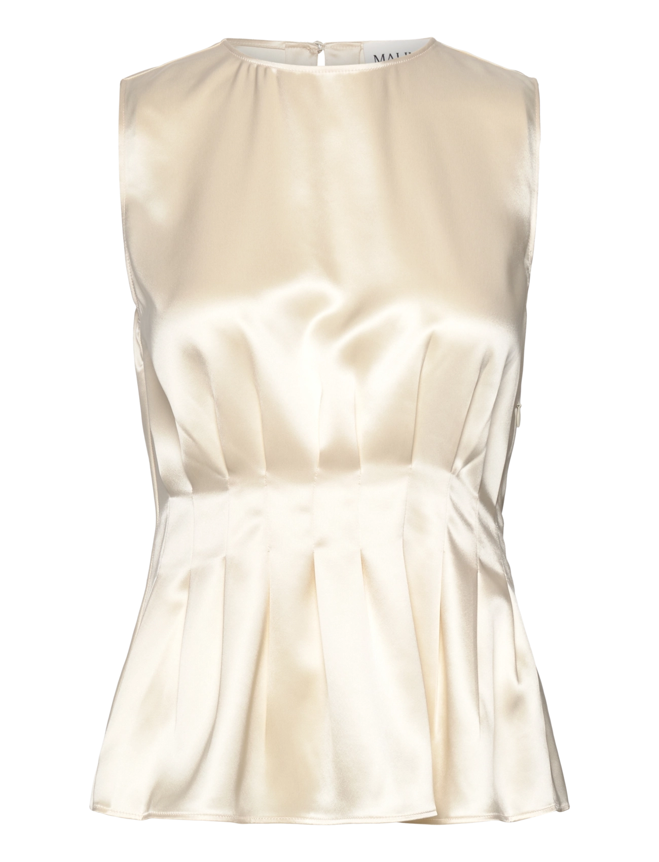Malina Lova high neck pleated top - Bluser & Skjorter - VANILLA / gold