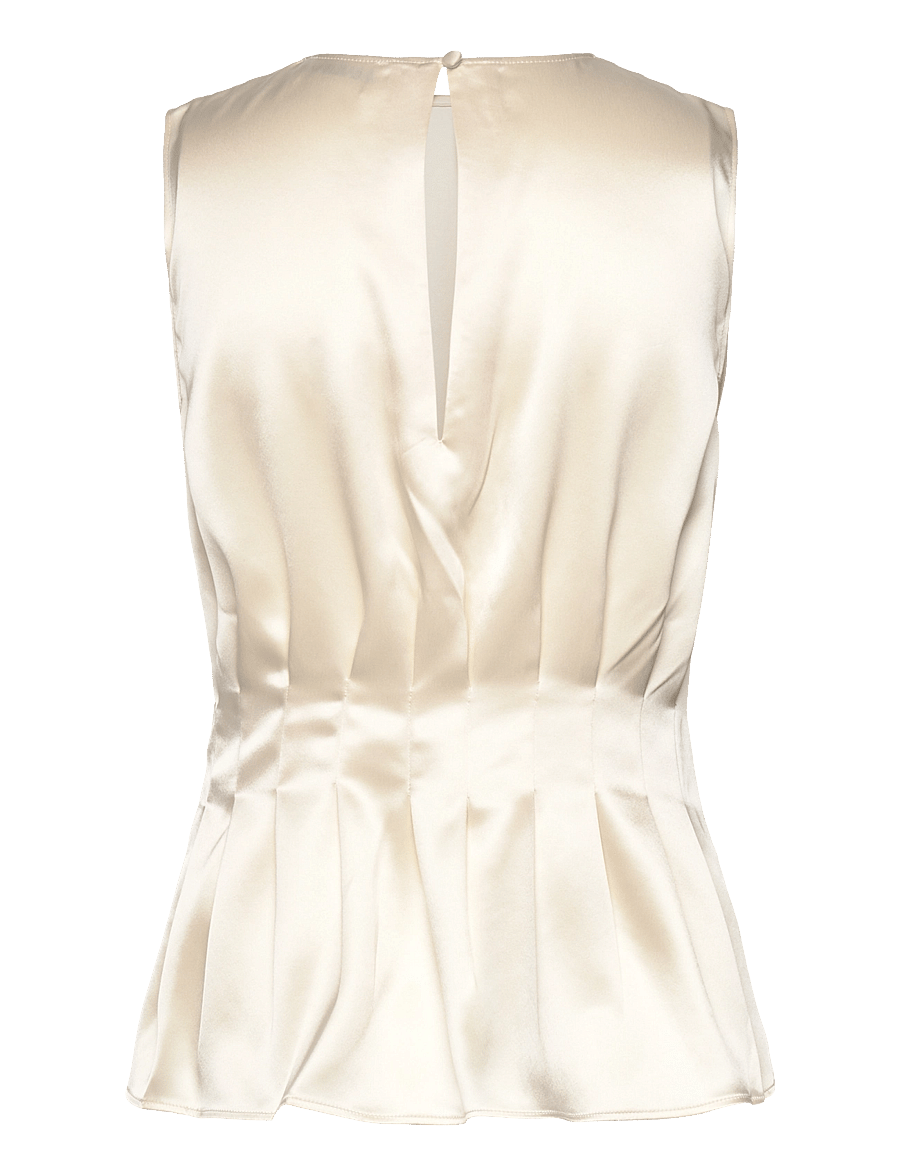 Malina - Lova high neck pleated top - vanilla - 2
