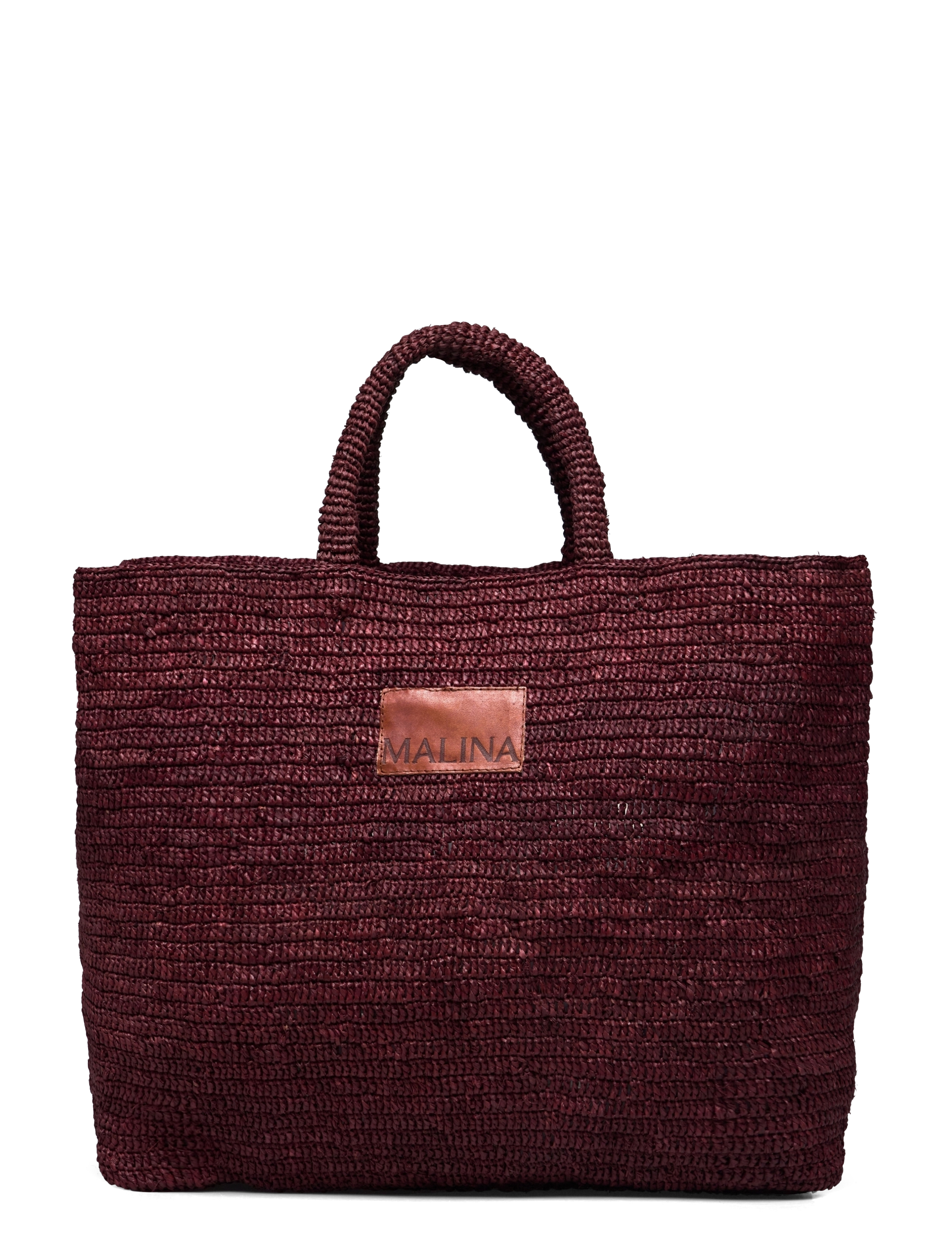 MALINA Elsya Raffia Tote Tasche Burgundy - One Size - Damen