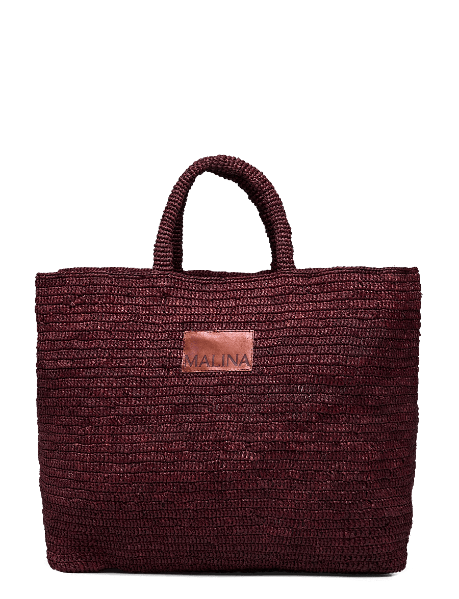 Malina - Elsya raffia tote bag - shopper - terracotta - 1