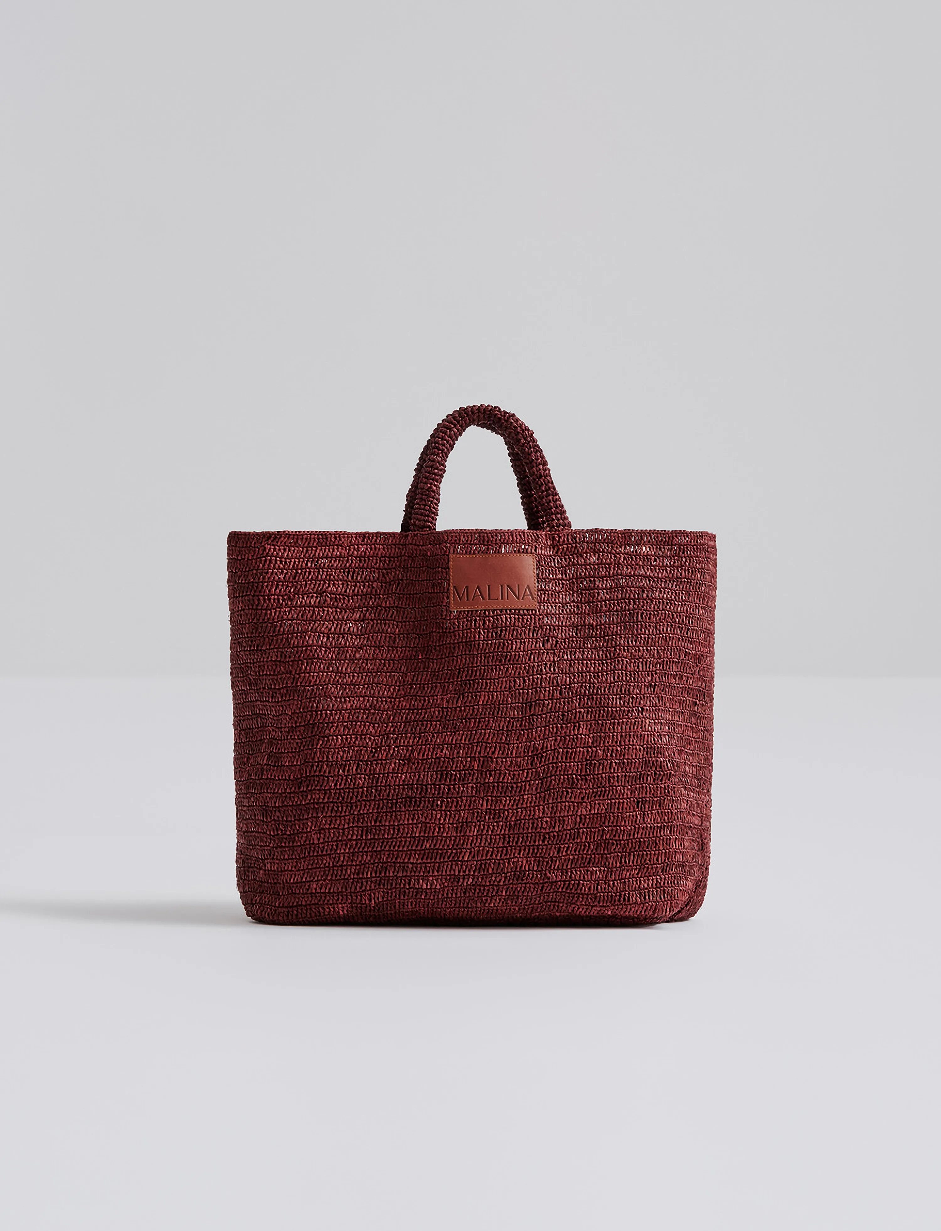 Malina Elsya Raffia Tote Bag, One Size, Designer, Burgunderrot - Shoppers, Frauen