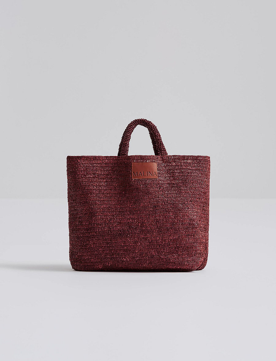 Malina - Elsya raffia tote bag - shopper - terracotta - 0