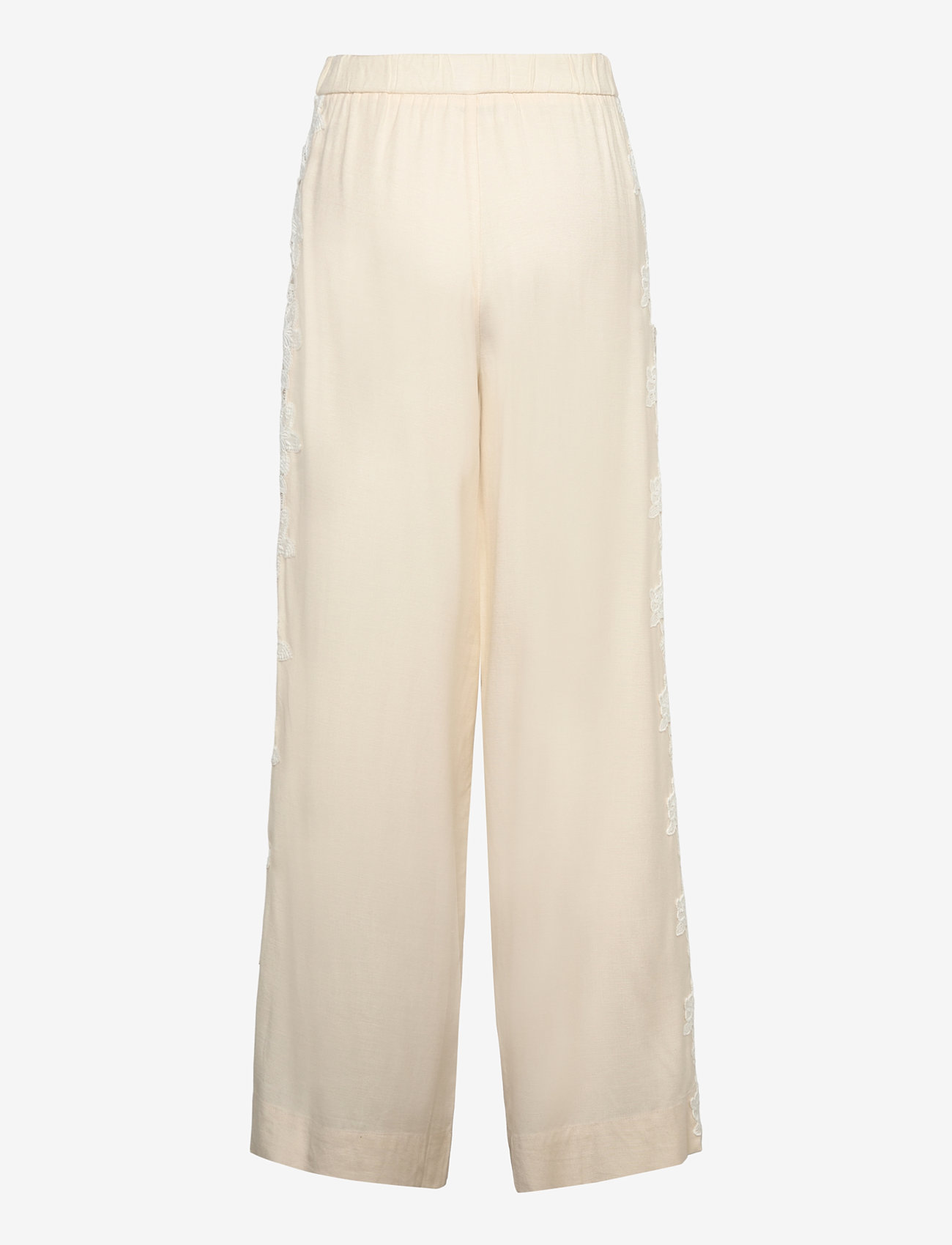 Malina - Stephanie lace detail linen pants - vanilla - 2
