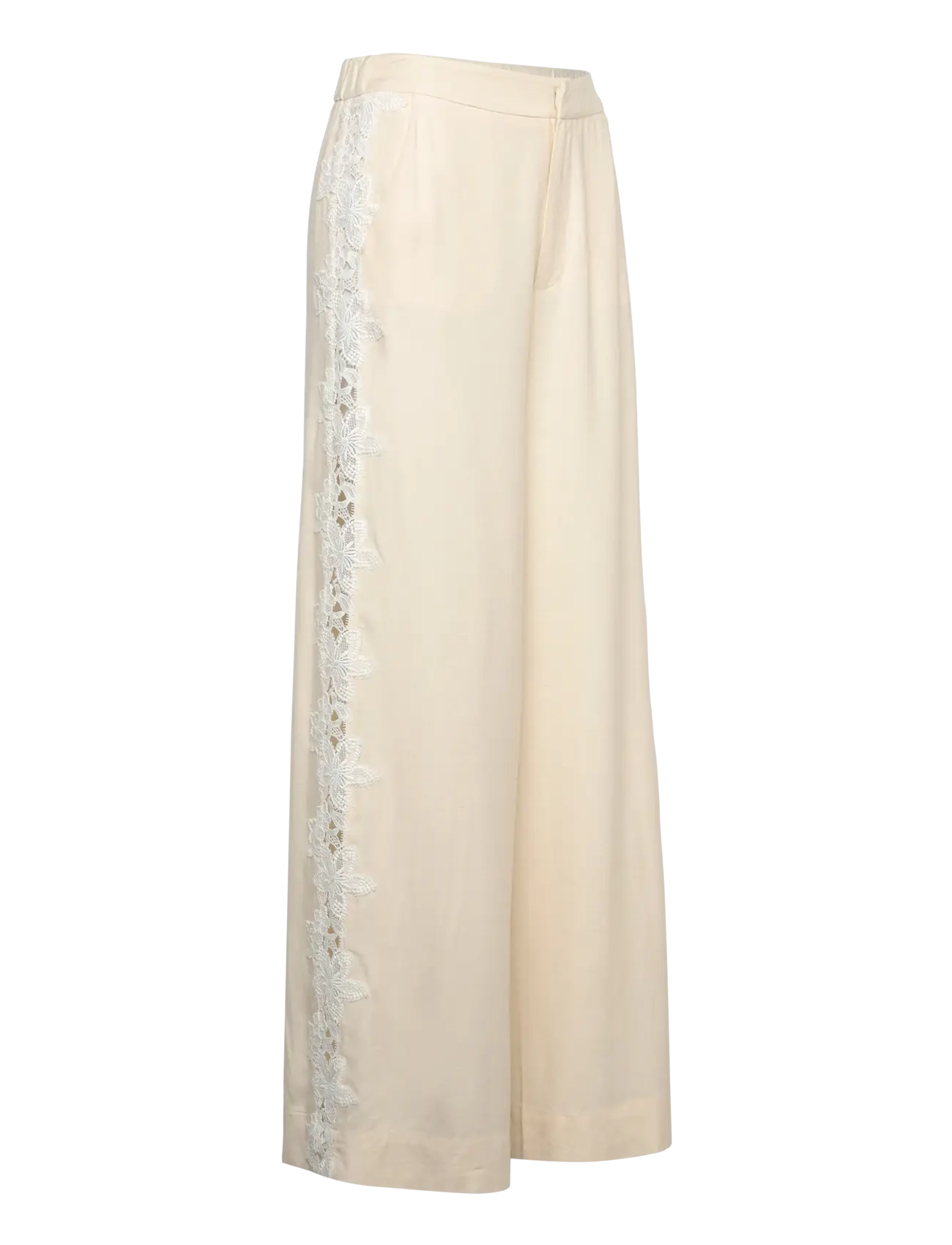 Malina - Stephanie lace detail linen pants - vanilla - 4