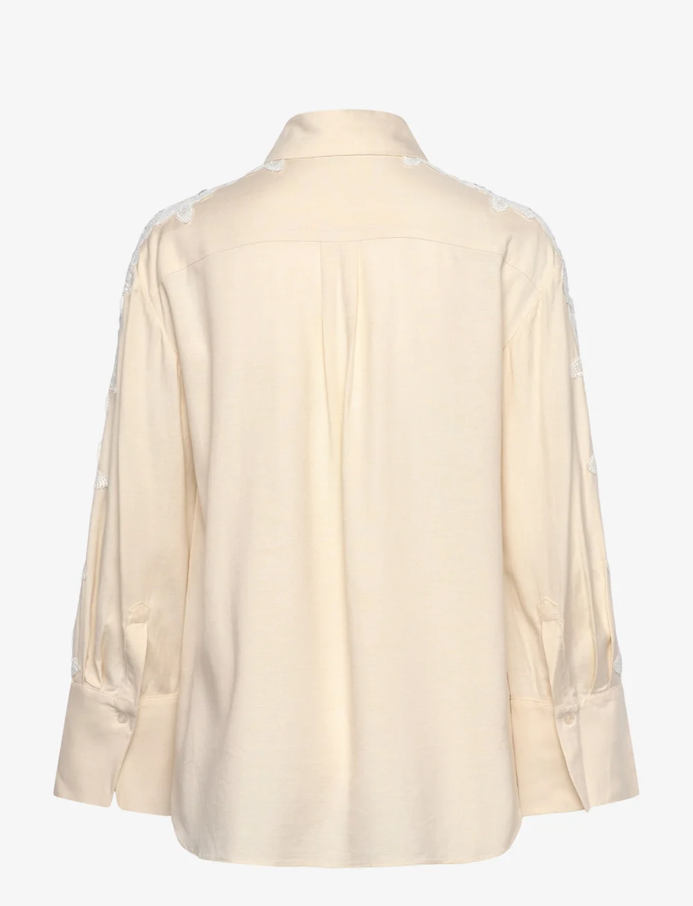 Malina - Ember lace detail linen shirt - leinenhemden - vanilla - 2
