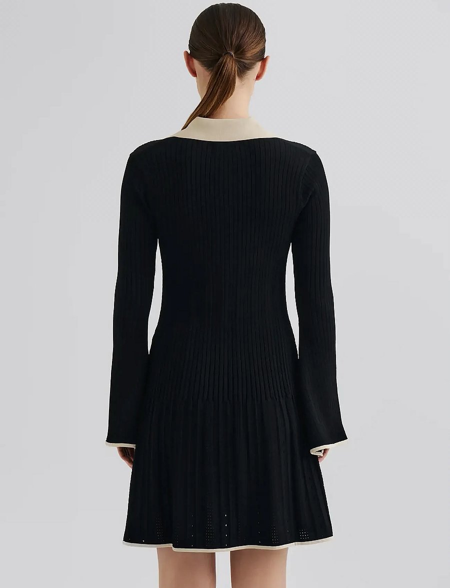 Malina - Sabine Pike Knitted Mini dress - strickkleider - black - 2