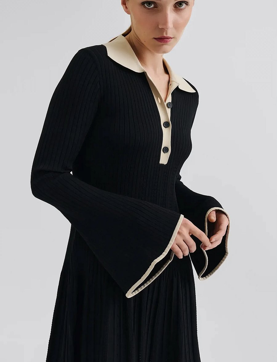 Malina - Sabine Pike Knitted Mini dress - strickkleider - black - 3