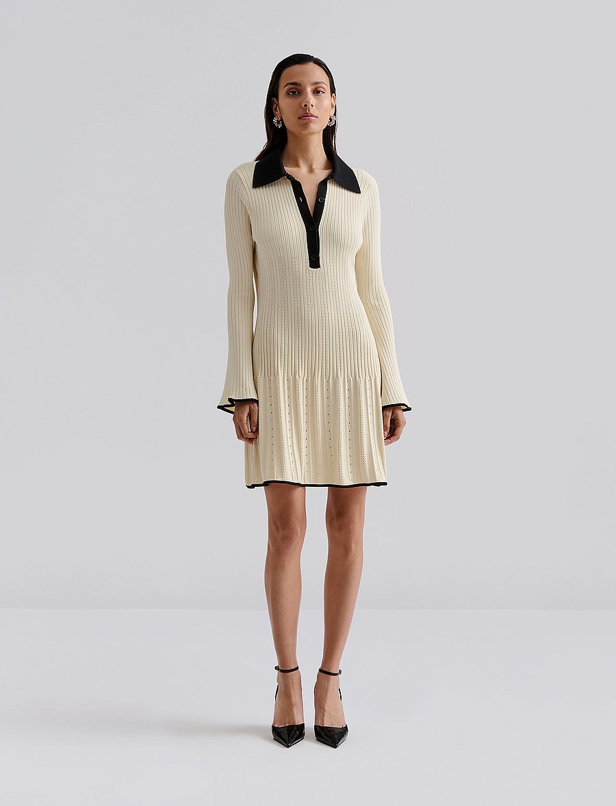 Malina - Sabine Pike Knitted Mini dress - strickkleider - vanilla - 0