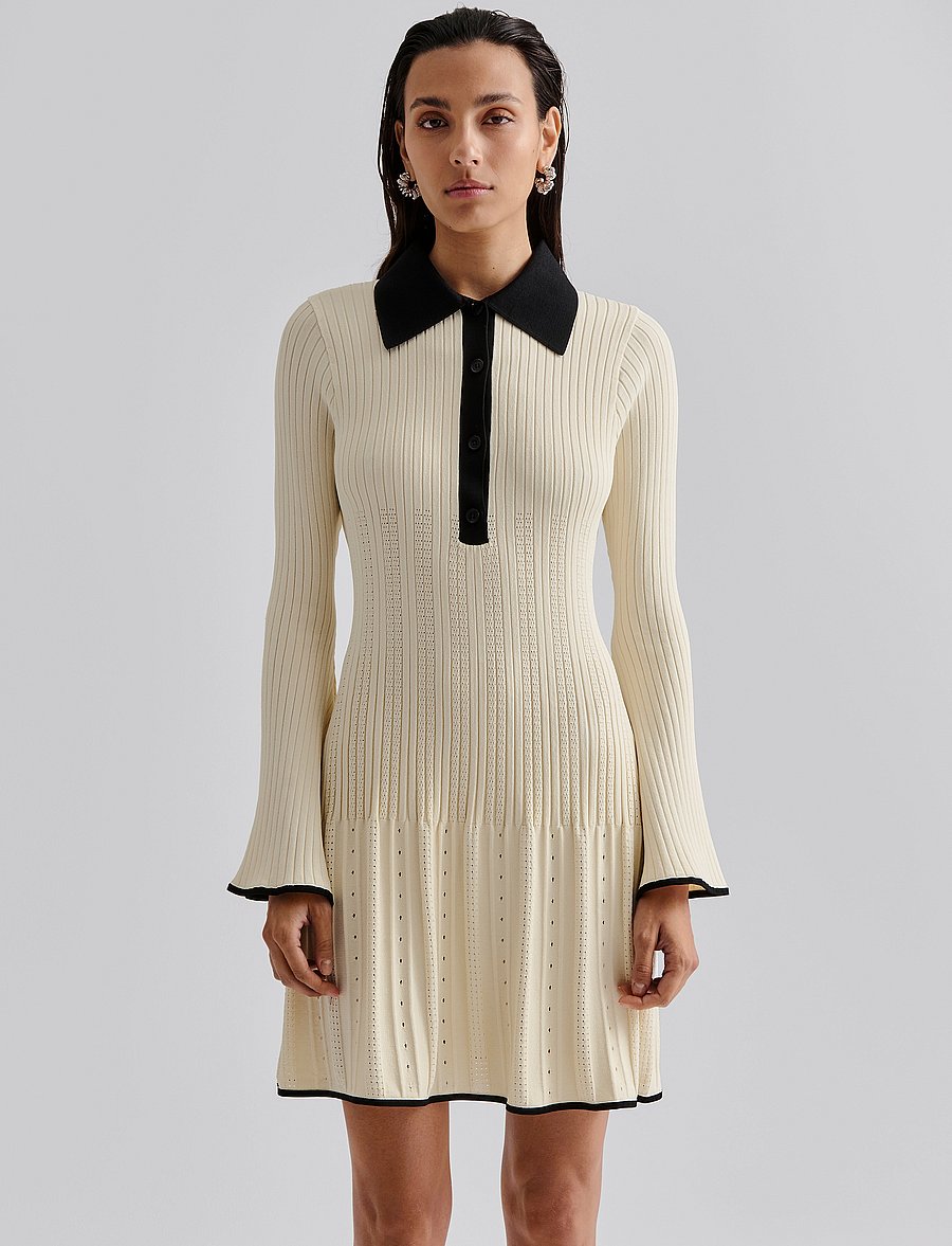 Malina - Sabine Pike Knitted Mini dress - strickkleider - vanilla - 4