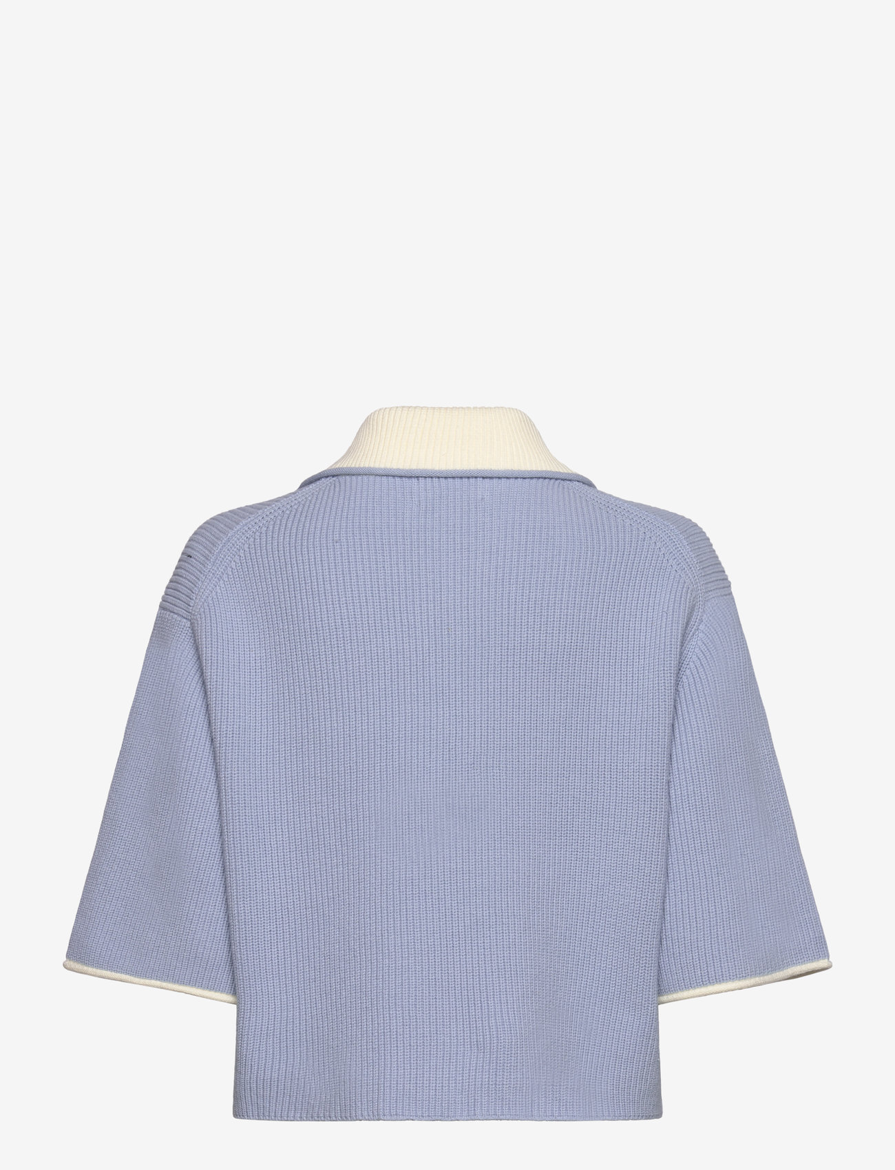 Malina - Carmelia cropped knitted pike - stickade tröjor - dusty blue - 2