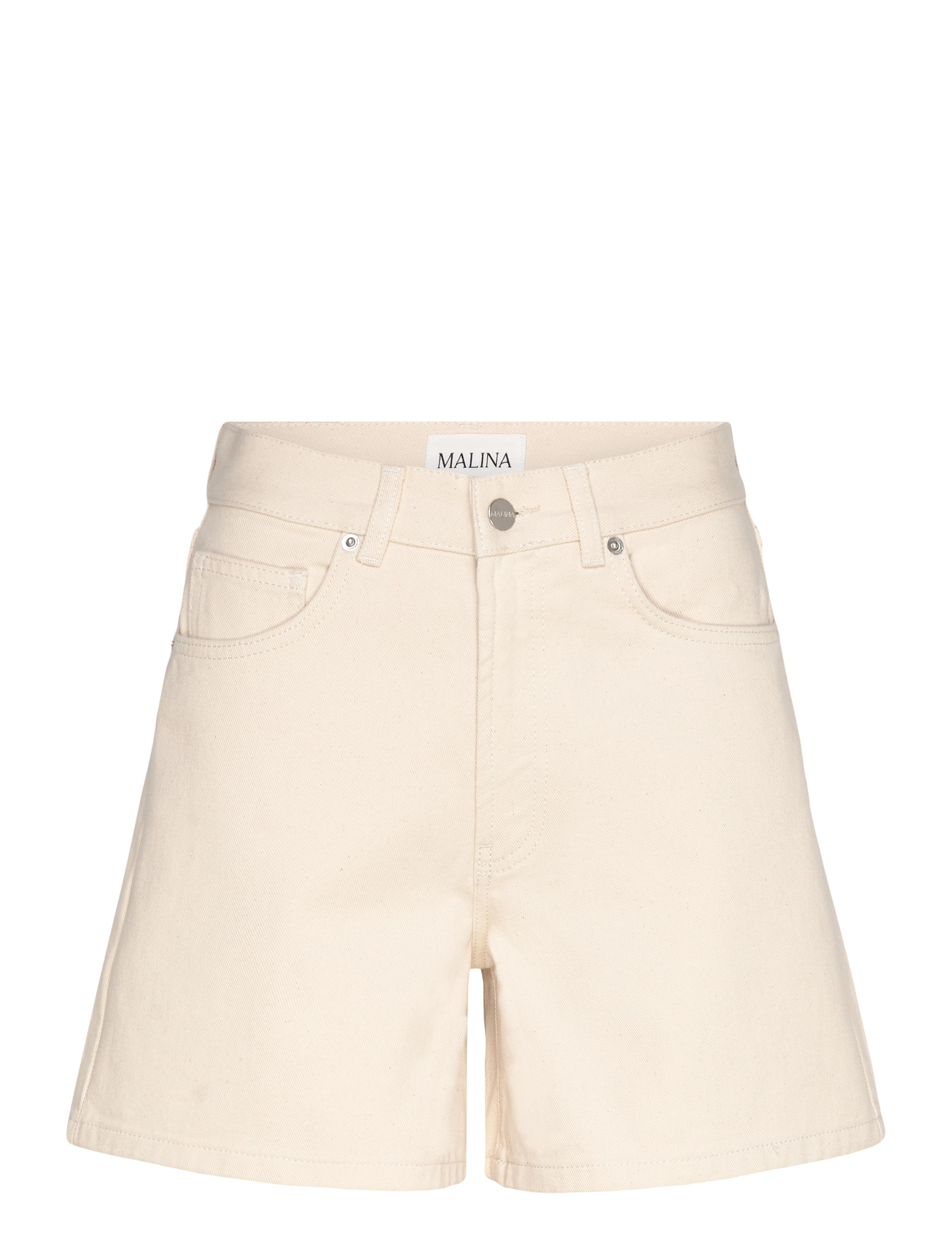 MALINA Solene High Rise Denim Shorts Cream - 42 - Damen