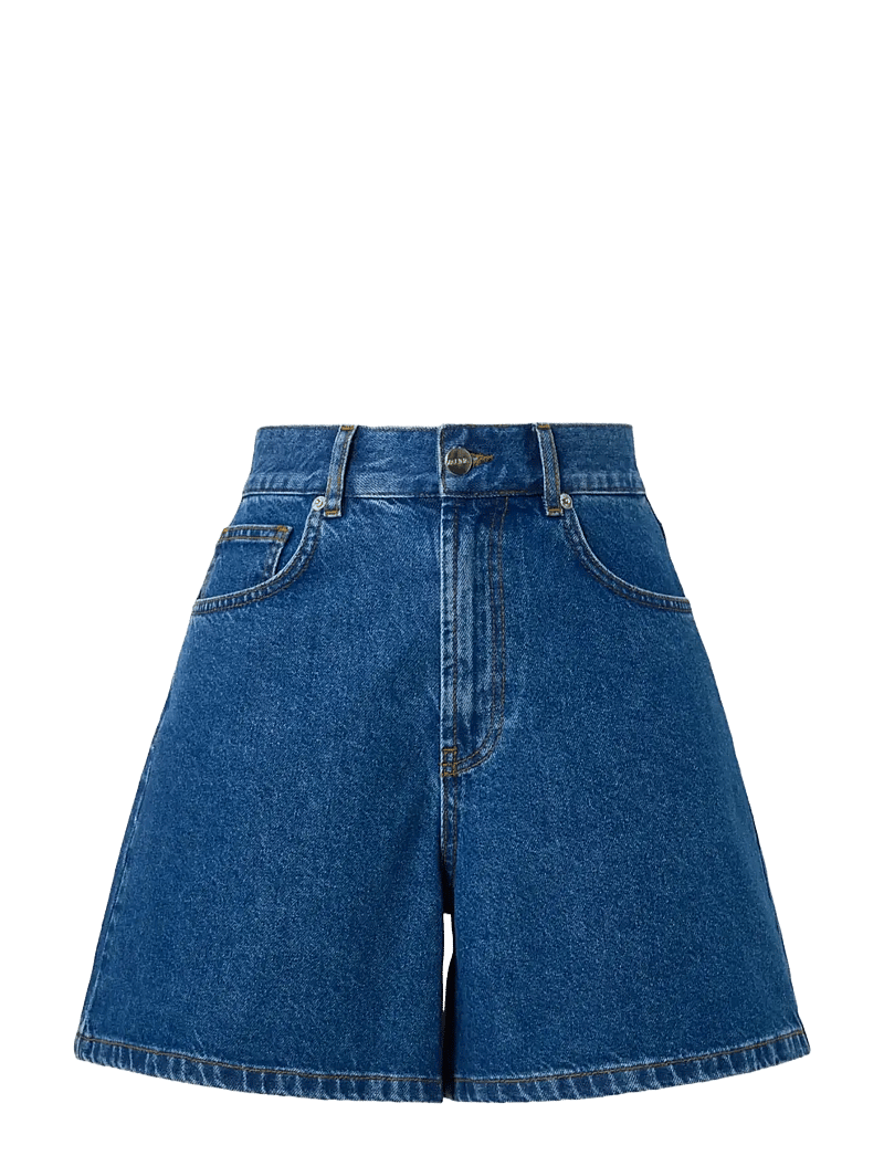 Malina - Solene High Rise Denim Shorts - jorts - dark blue wash - 1