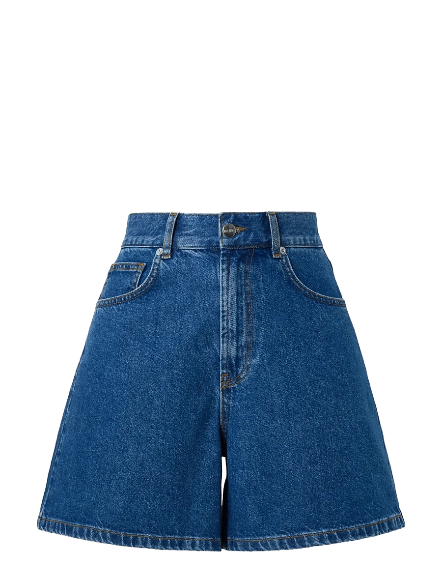 Malina - Solene High Rise Denim Shorts - korte jeansbroeken - dark blue wash - 1