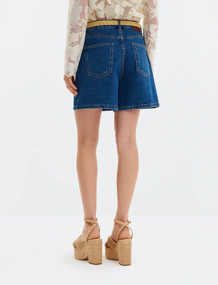 Malina - Solene High Rise Denim Shorts - korte jeansbroeken - dark blue wash - 2