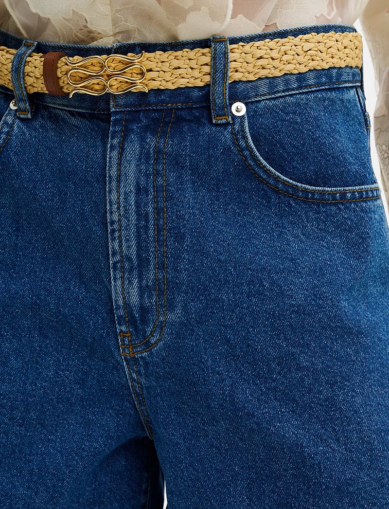 Malina - Solene High Rise Denim Shorts - jorts - dark blue wash - 3