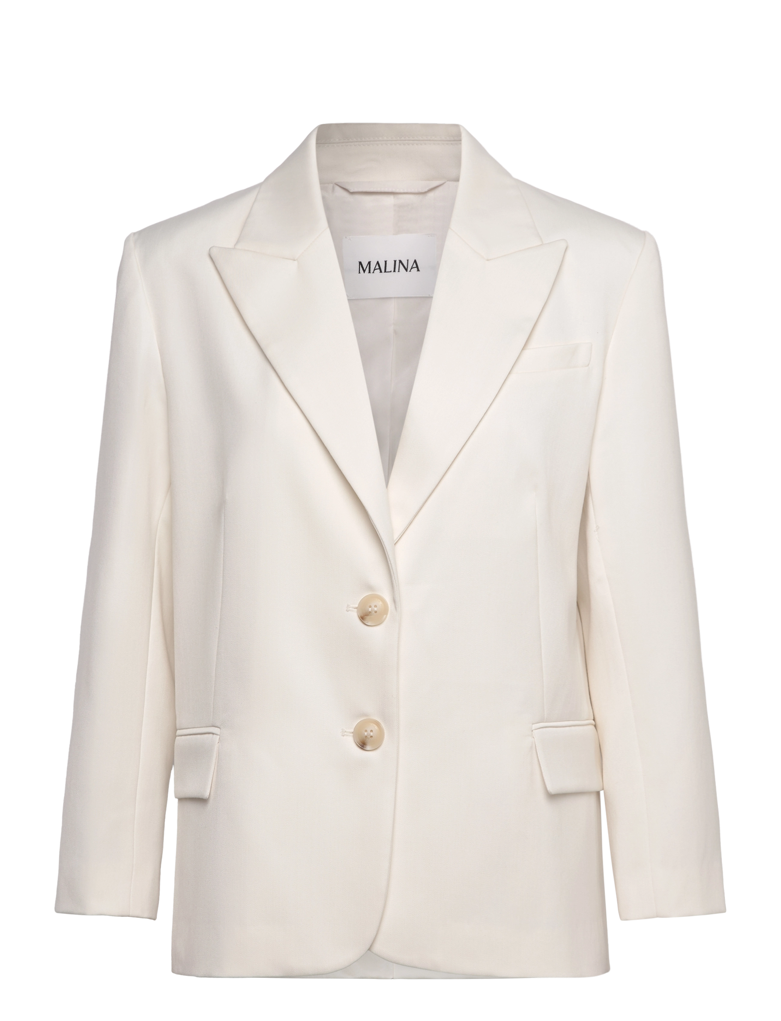 Malina Hedda peak lapel blazer - Transitional Layering - WHITE / white