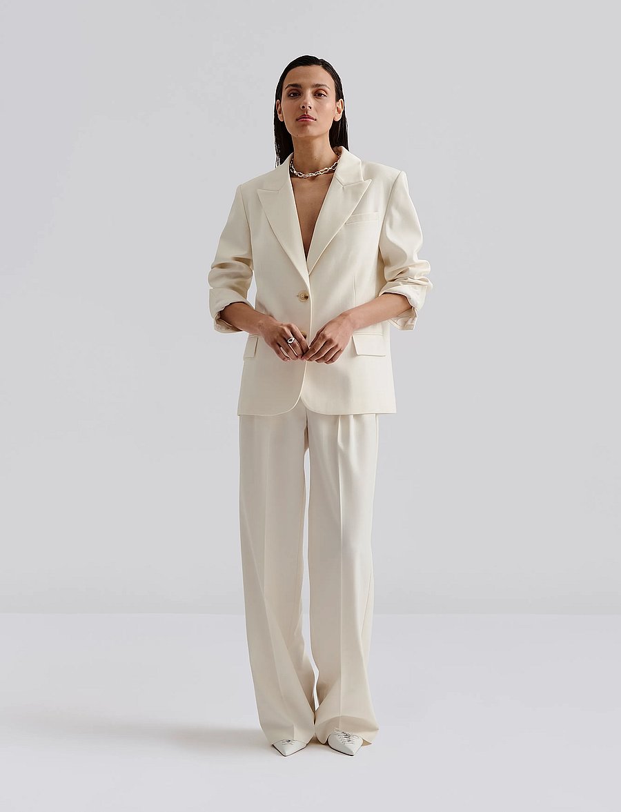 Malina - Hedda peak lapel blazer - white - 0