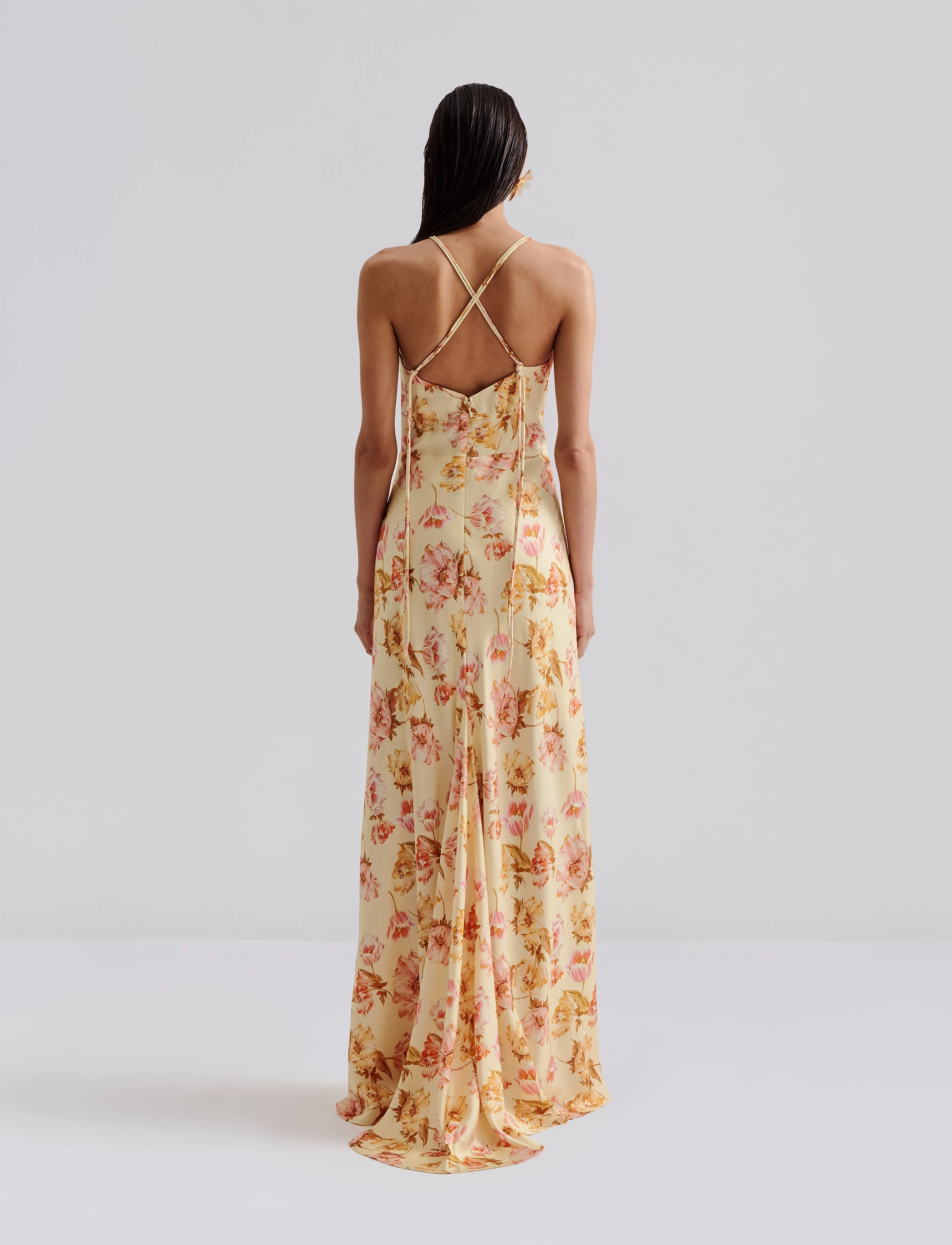 Malina - Cornelia slip maxi dress - slip dresses - lemon peony - 3