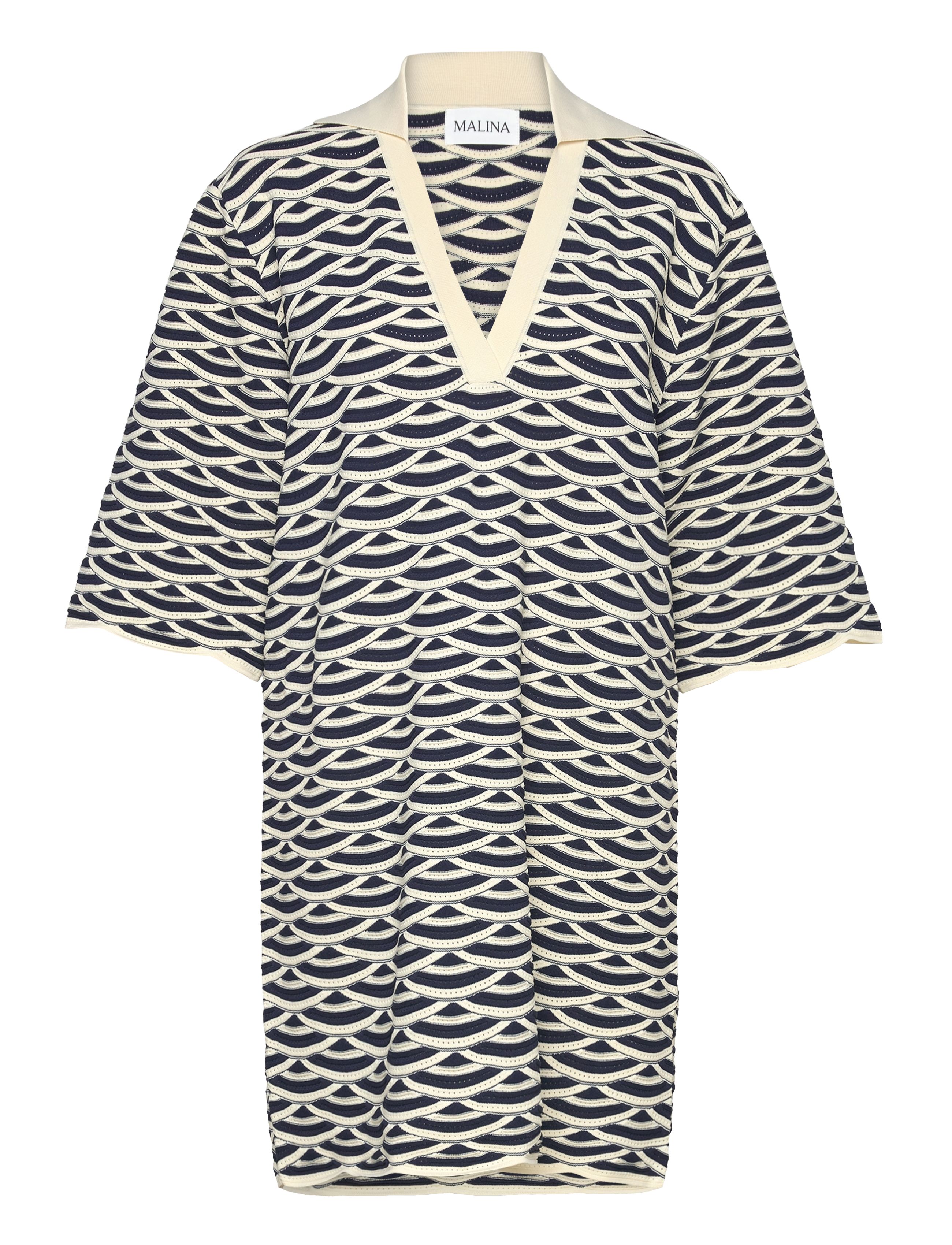 Thyme structure knitted mini dress - DARK BLUE MULTI