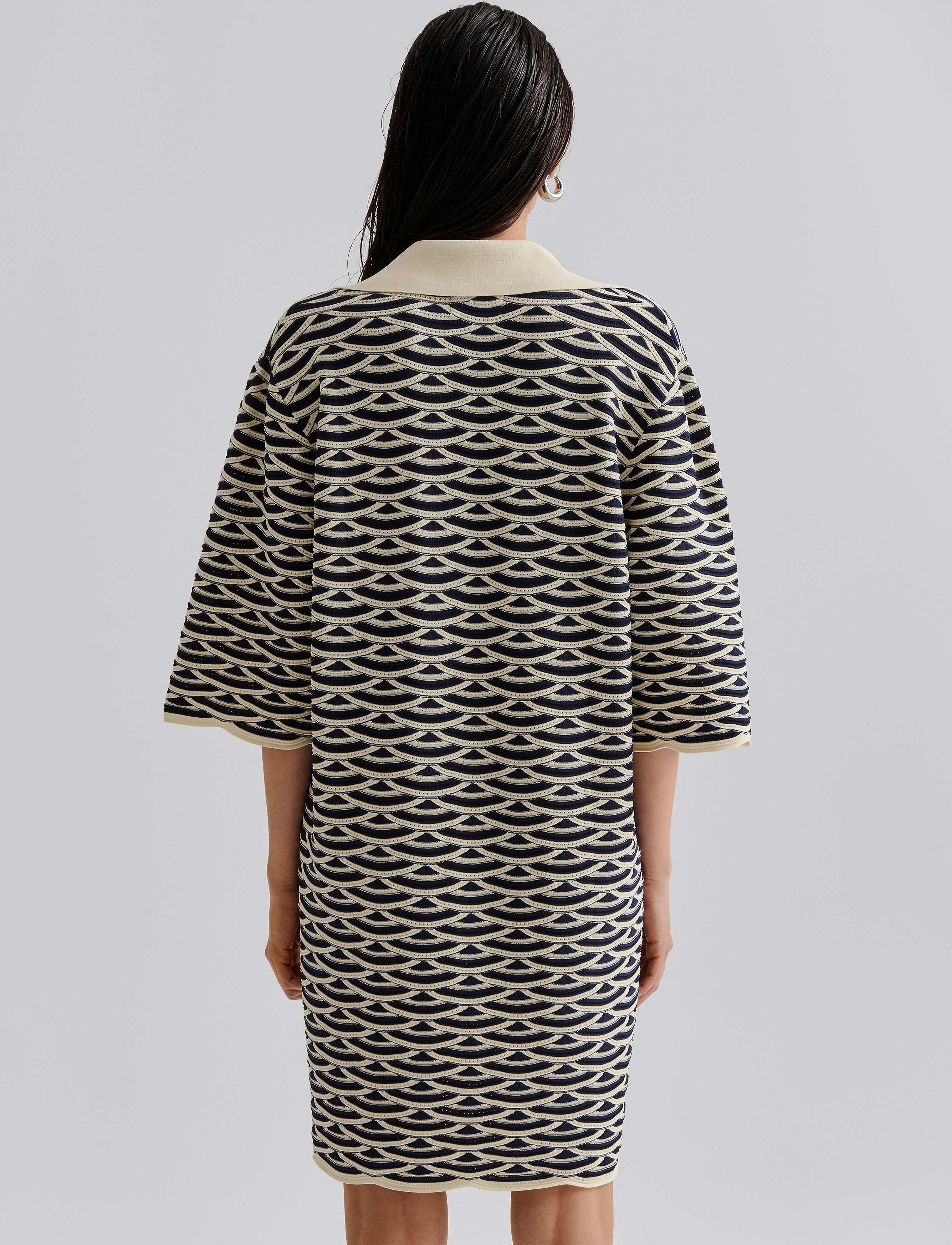 Malina - Thyme structure knitted mini dress - knitted dresses - dark blue multi - 3