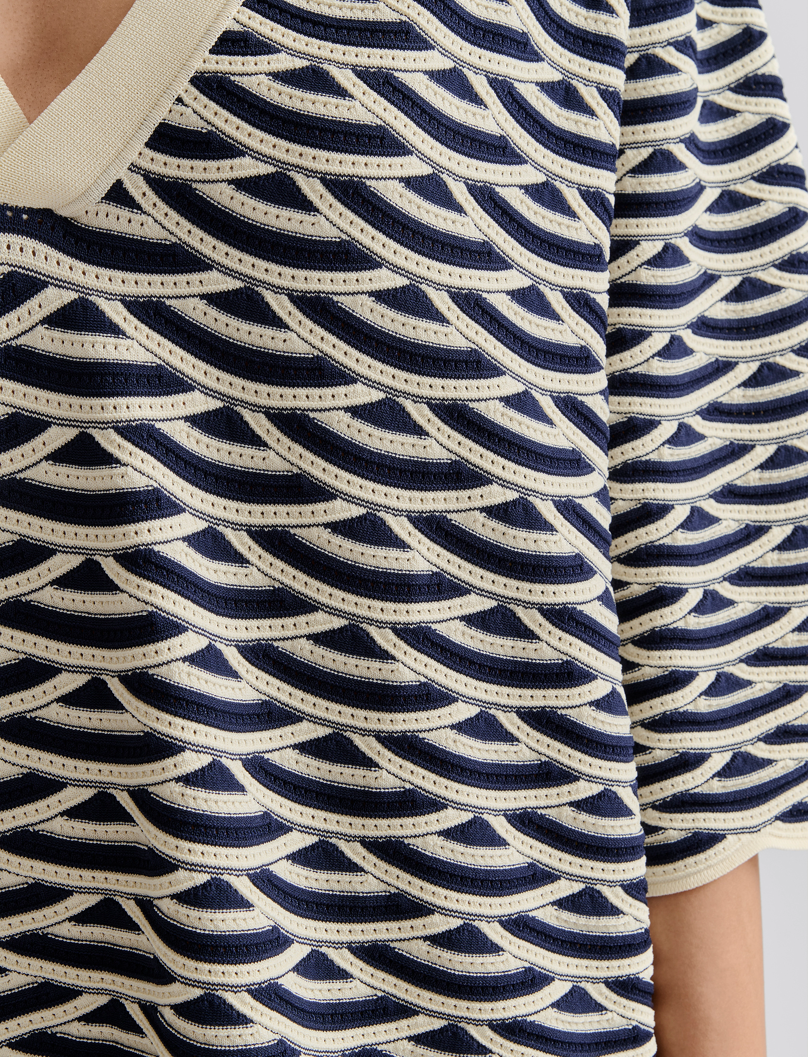 Malina - Thyme structure knitted mini dress - knitted dresses - dark blue multi - 5