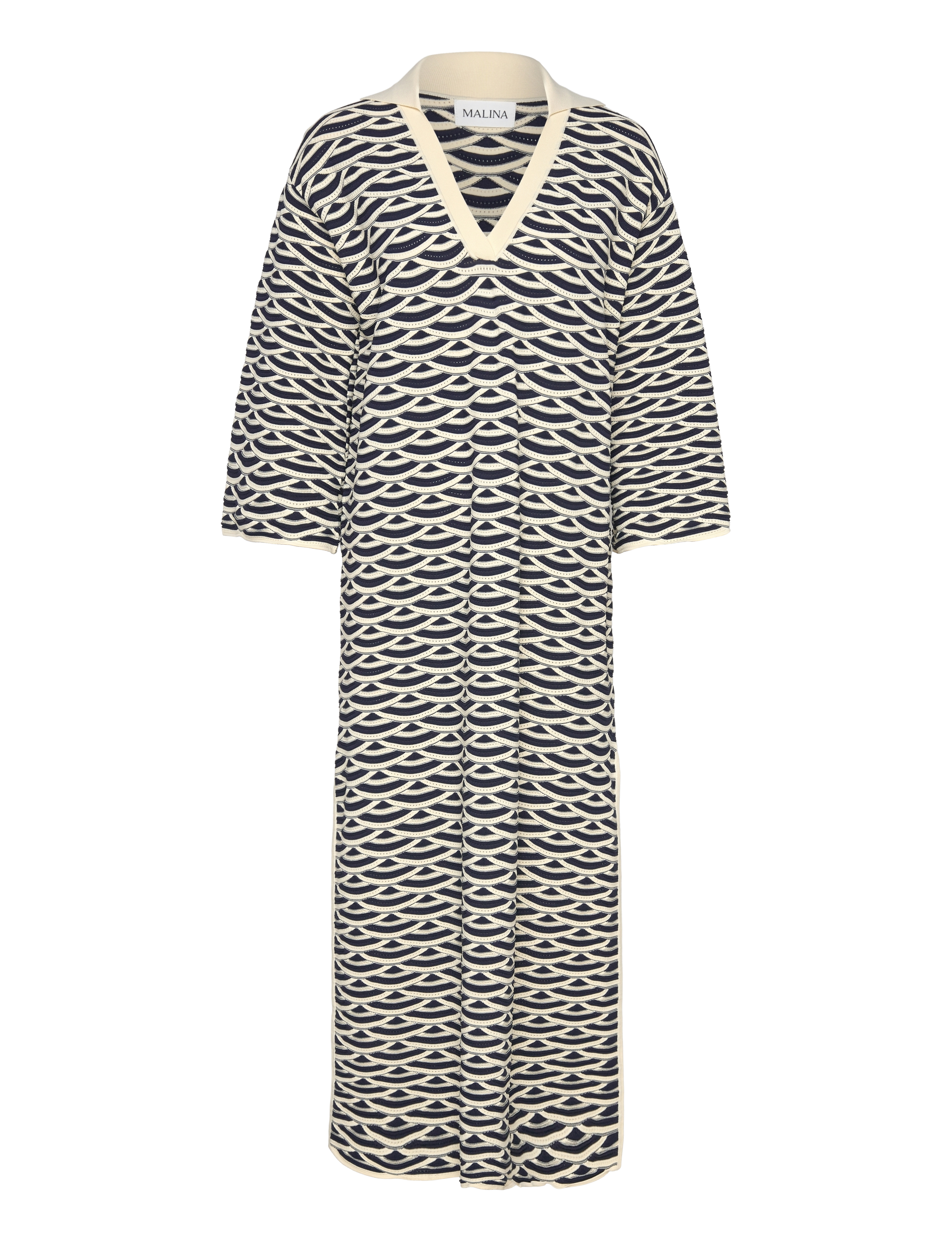 MALINA Tuva Structure Strick Kaftan Navy - XS - Damen