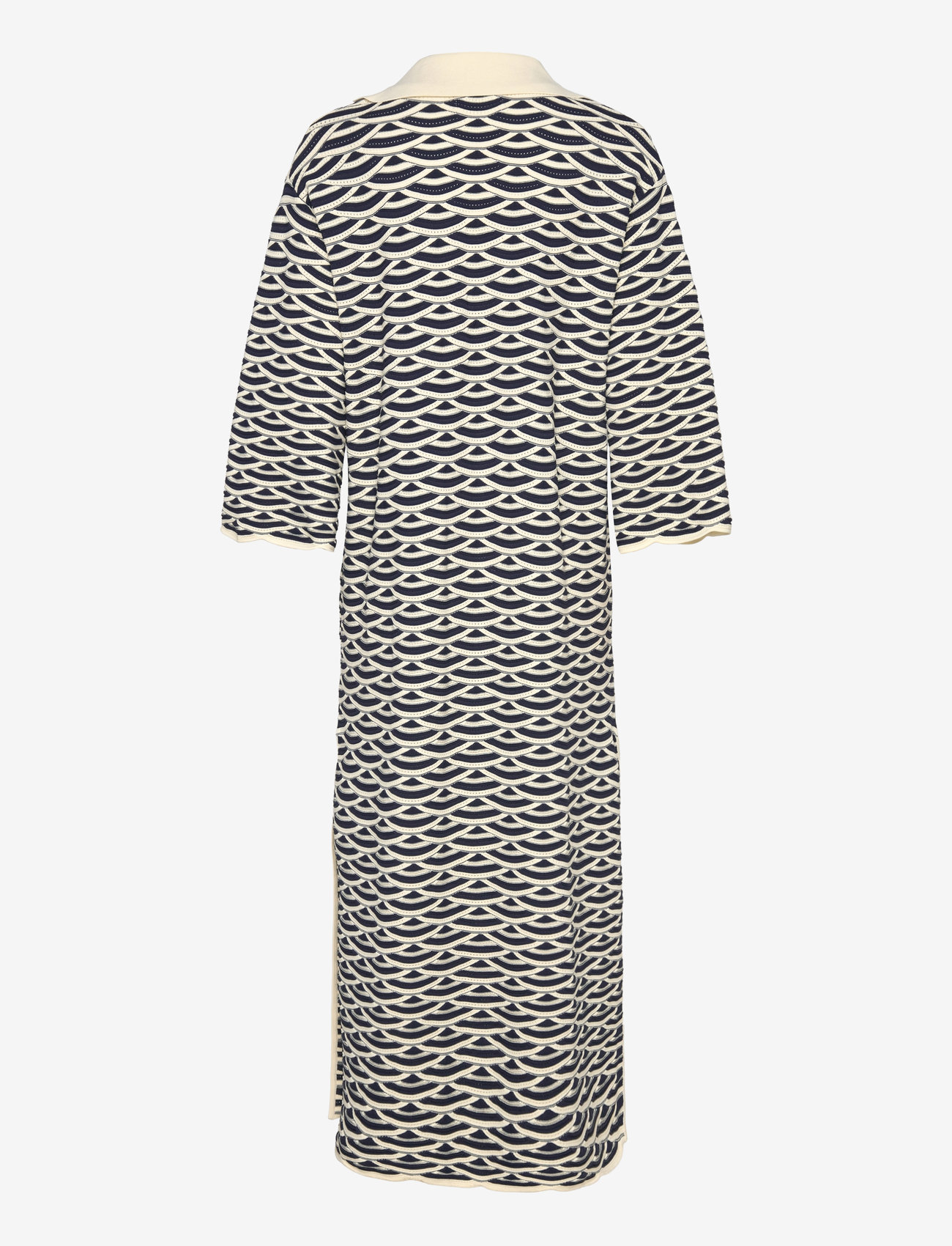 Malina - Tuva structure knitted kaftan - knitted dresses - dark blue multi - 2