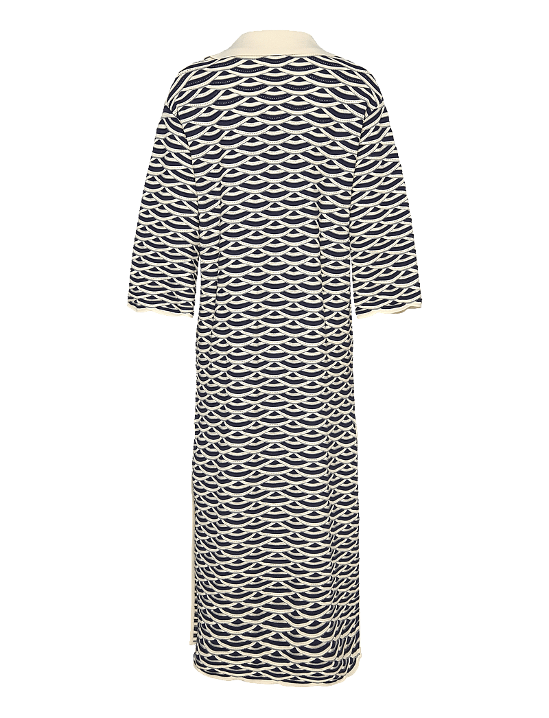 Malina - Tuva structure knitted kaftan - knitted dresses - dark blue multi - 2