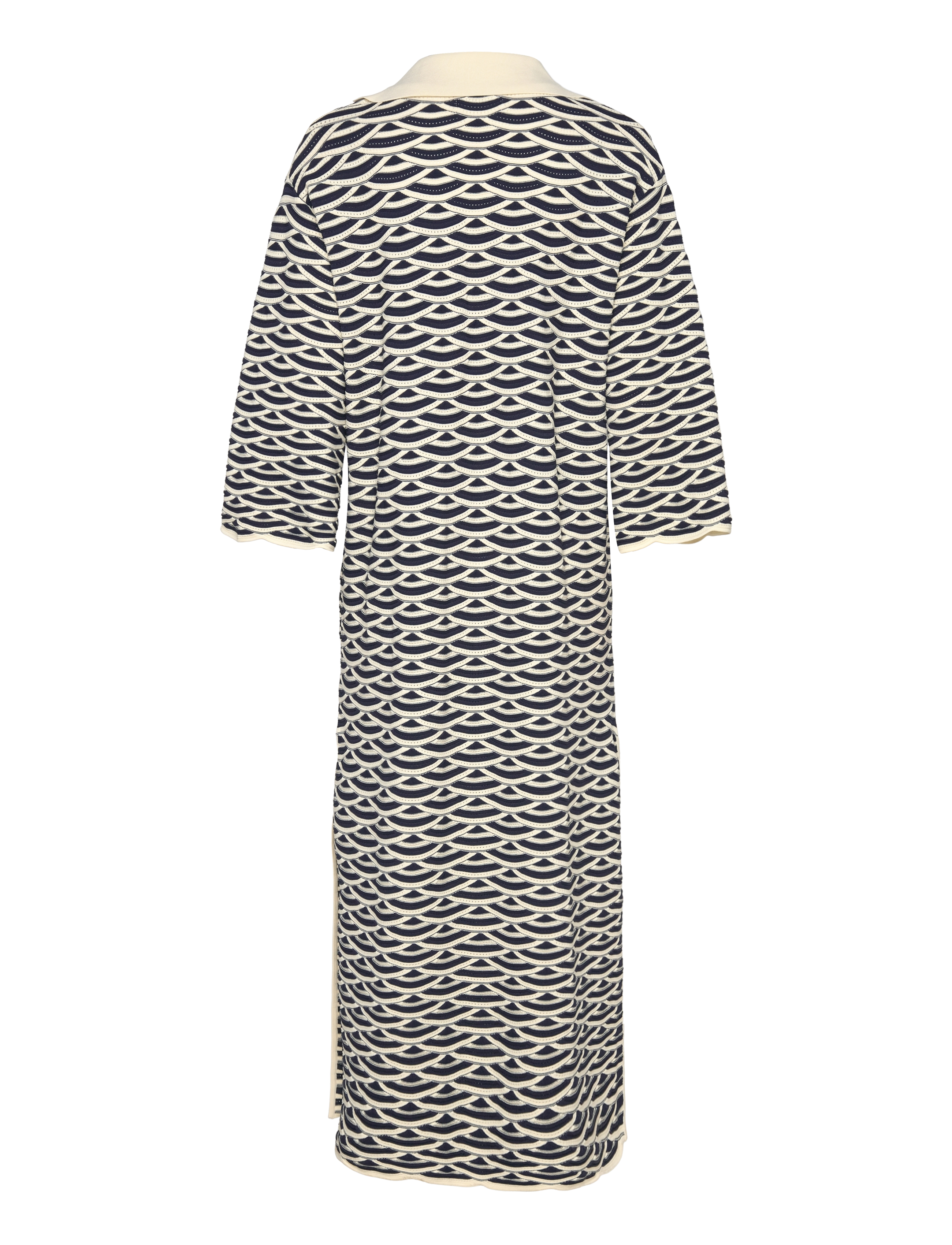 Malina - Tuva structure knitted kaftan - strickkleider - dark blue multi - 2