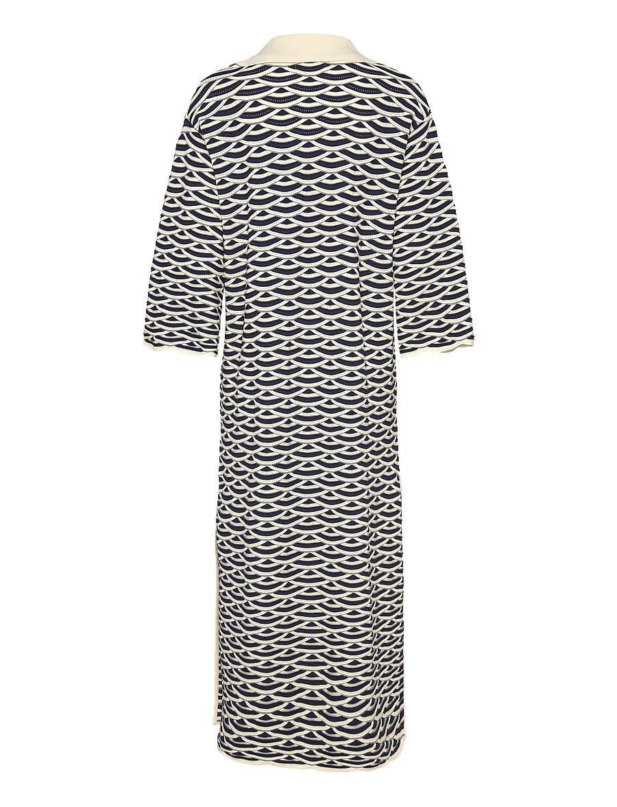 Malina - Tuva structure knitted kaftan - strickkleider - dark blue multi - 2