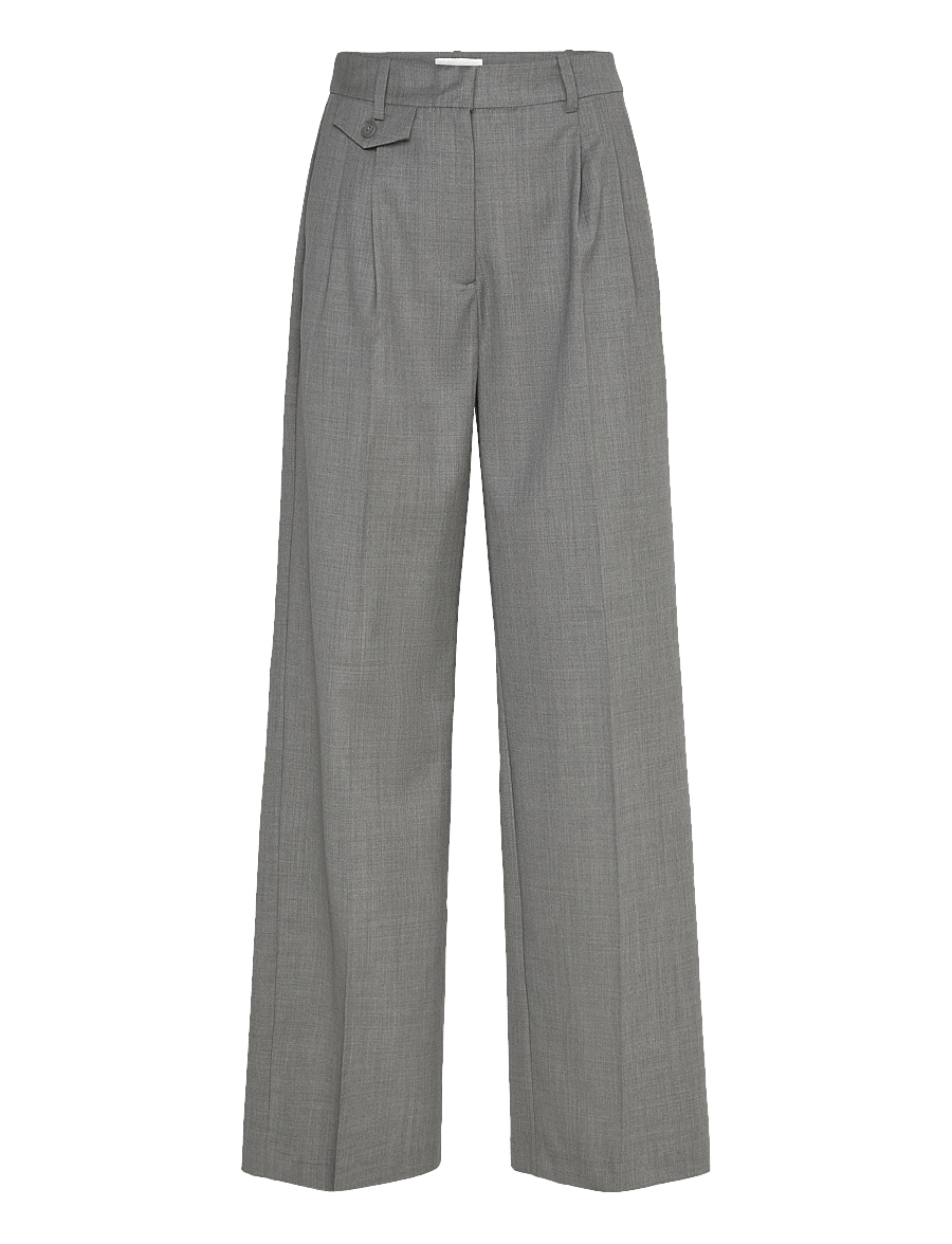 Malina - Yana Tailored Wide Pants - tailored trousers - grey - 1