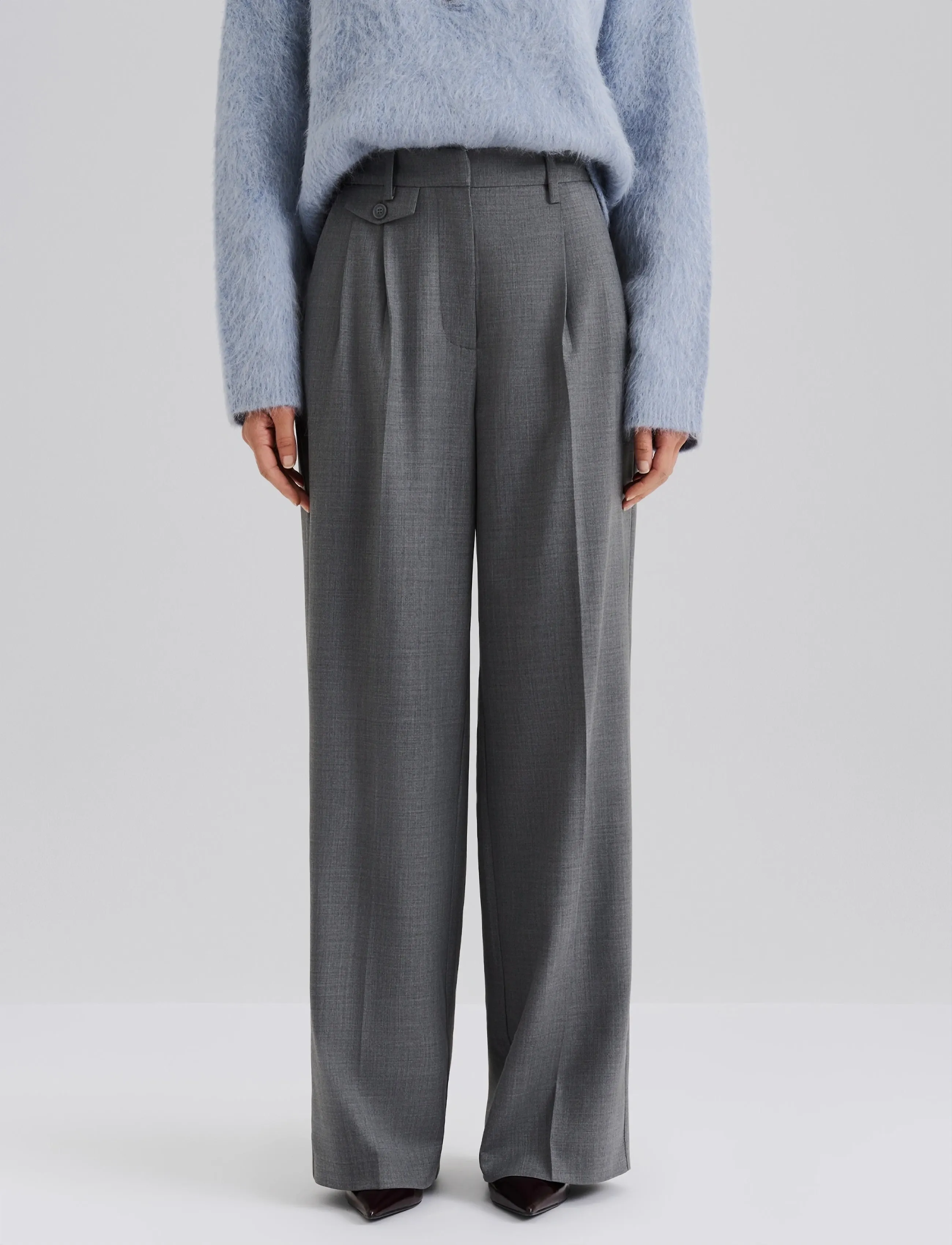 Malina Yana Tailored Wide Pants, 42, Trousers, Grau - Suitpants, Frauen