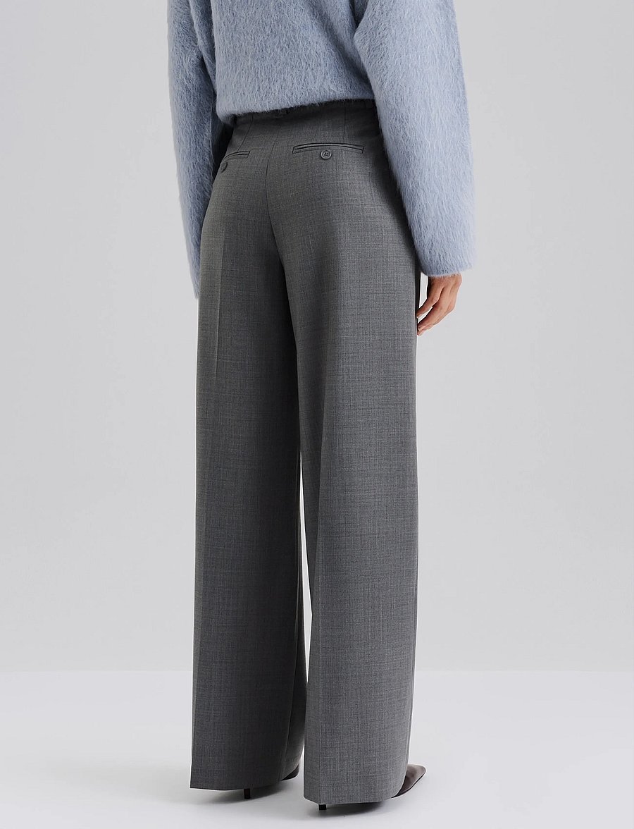 Malina - Yana Tailored Wide Pants - tailored trousers - grey - 3