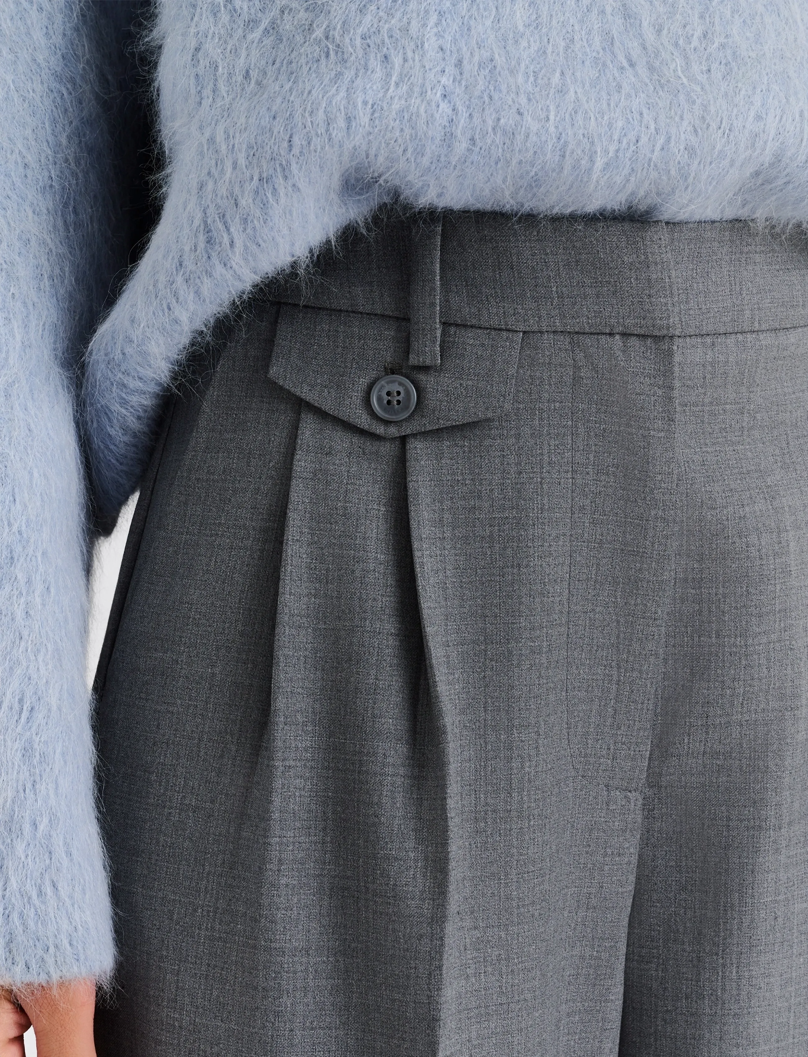 Malina - Yana Tailored Wide Pants - tailored trousers - grey - 4