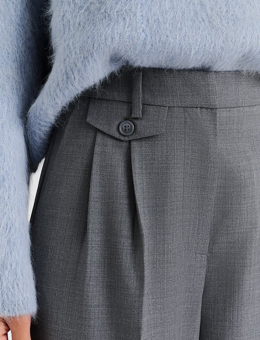 Malina - Yana Tailored Wide Pants - tailored trousers - grey - 4