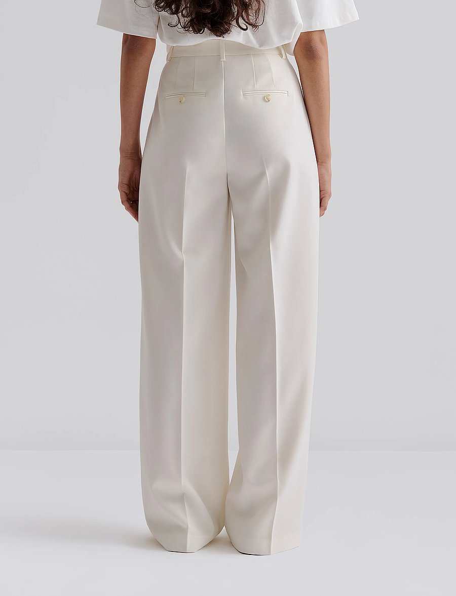 Malina - Yana Tailored Wide Pants - habitbukser - white - 3