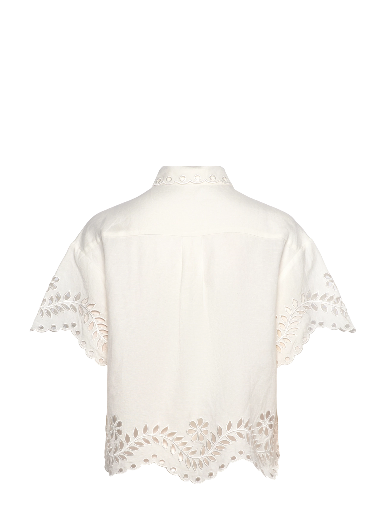 Malina - Cressida short sleeve embroidered shirt - white - 2