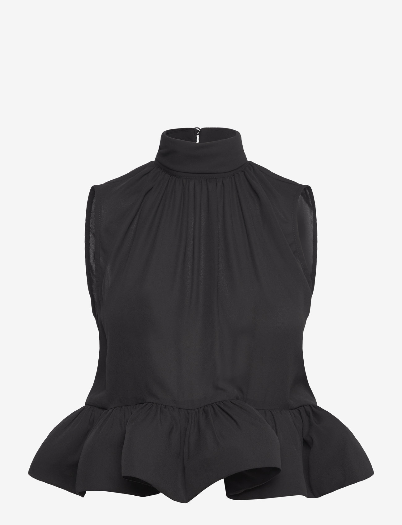 Malina - Lune Halterneck Frilled Hem blouse - black - 1