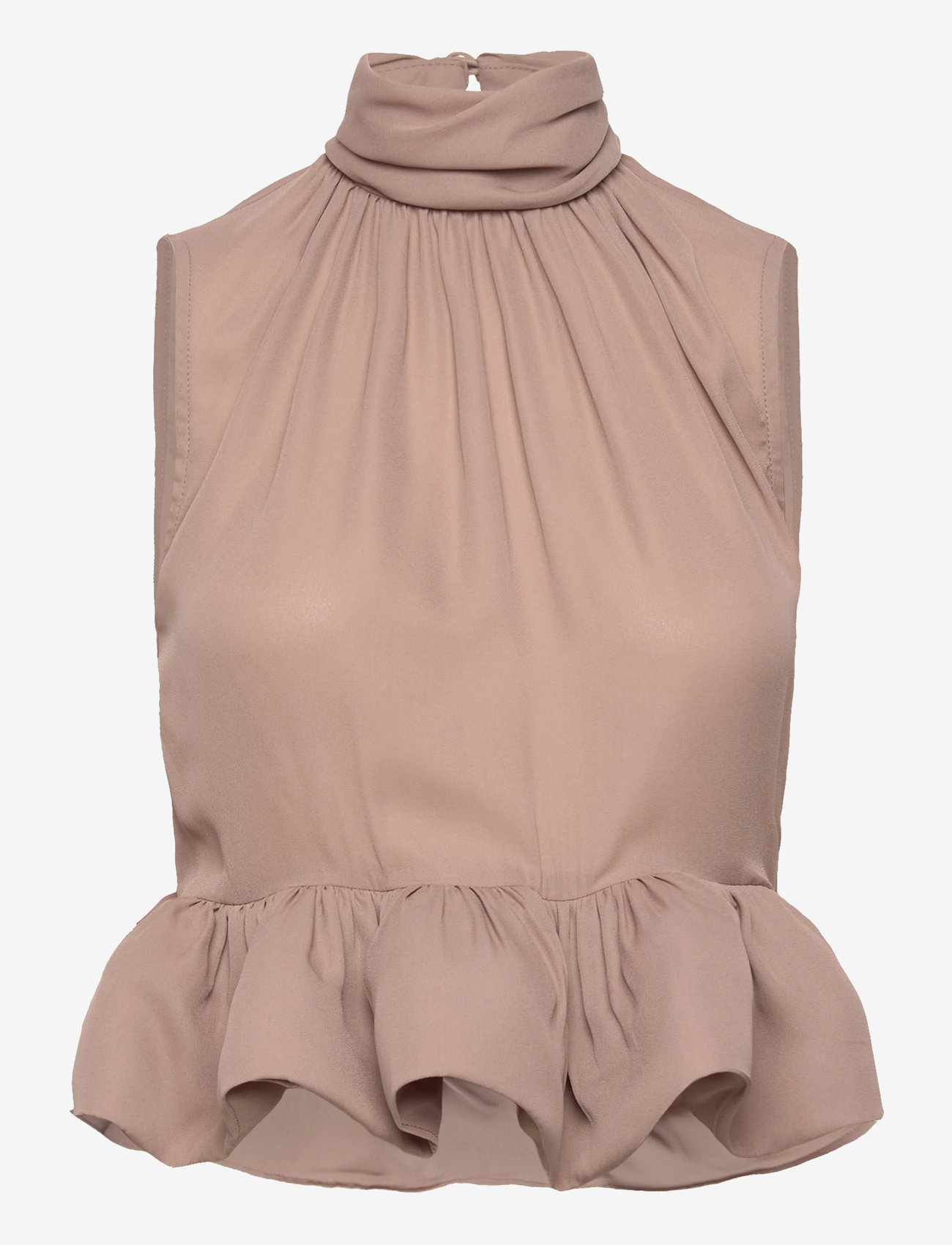 Malina - Lune Halterneck Frilled Hem blouse - Ärmellose blusen - taupe - 1