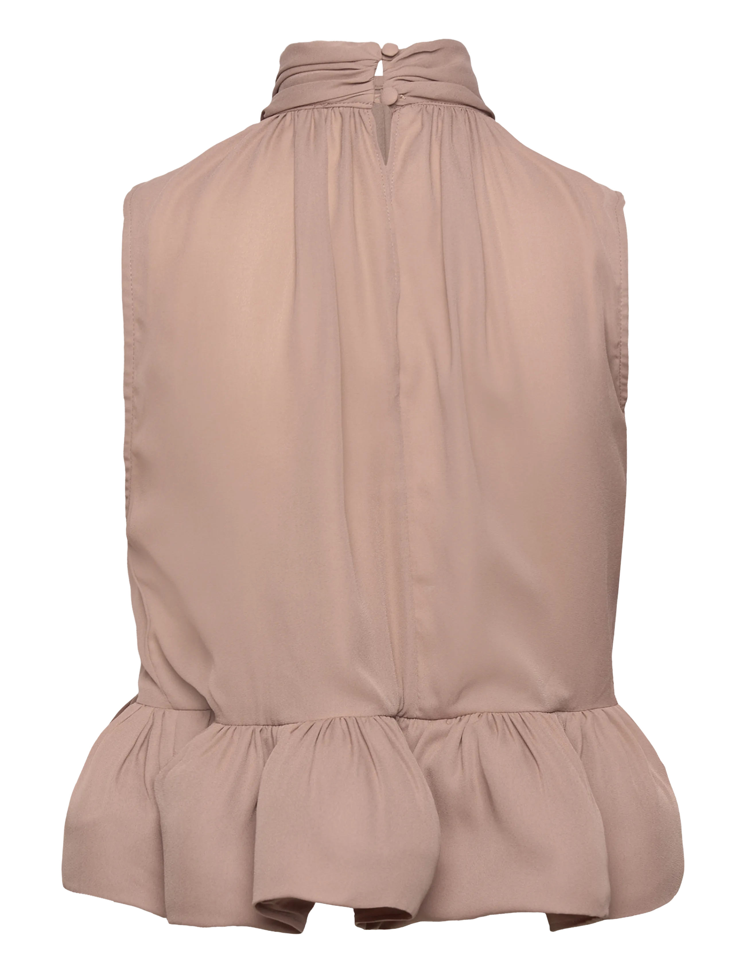 Malina - Lune Halterneck Frilled Hem blouse - taupe - 2