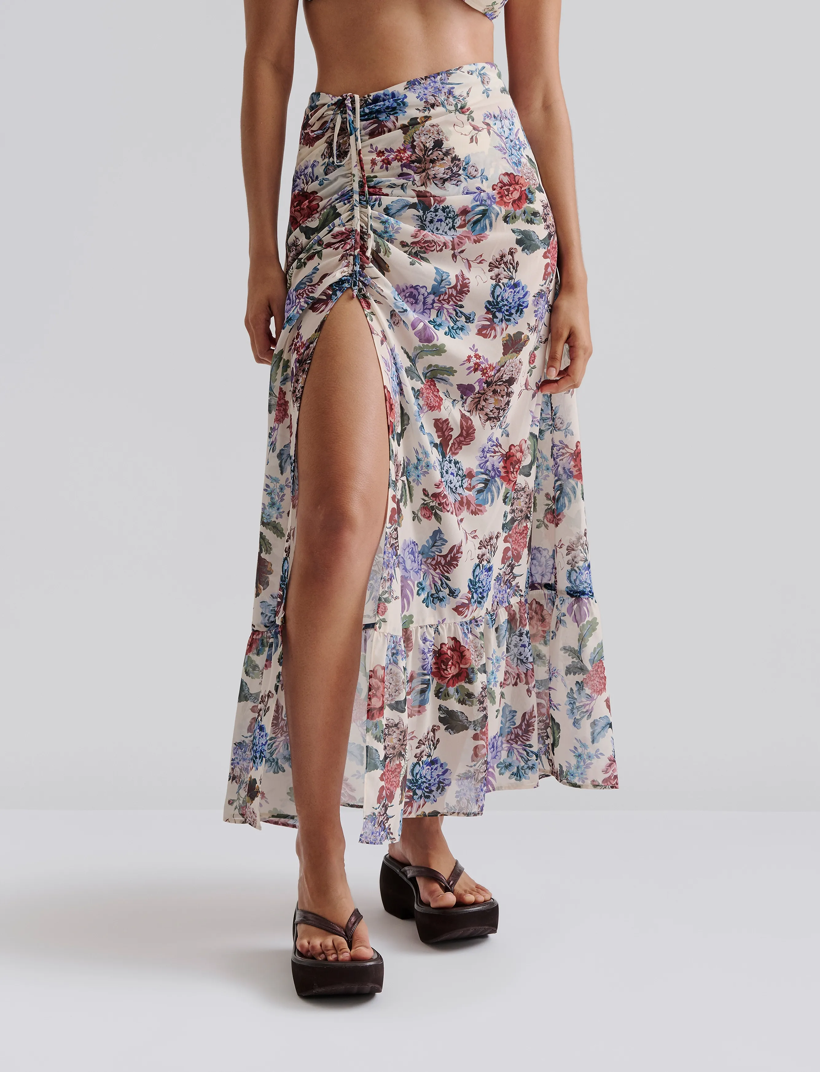 Malina - Amandine side slits beach skirt - midi-röcke - botanic florals - 4